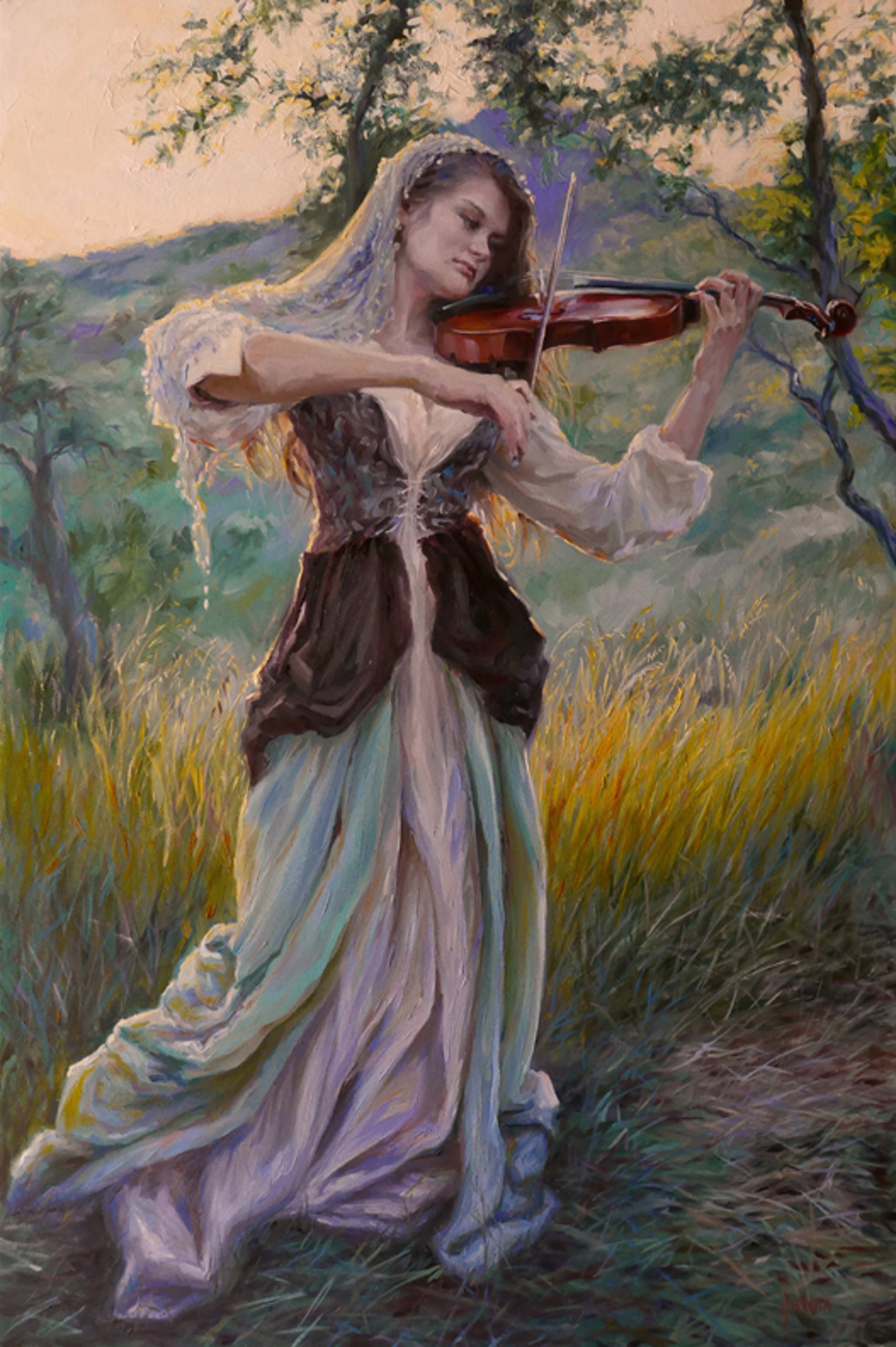 Violinist at Dusk by Lindsay Goodwin