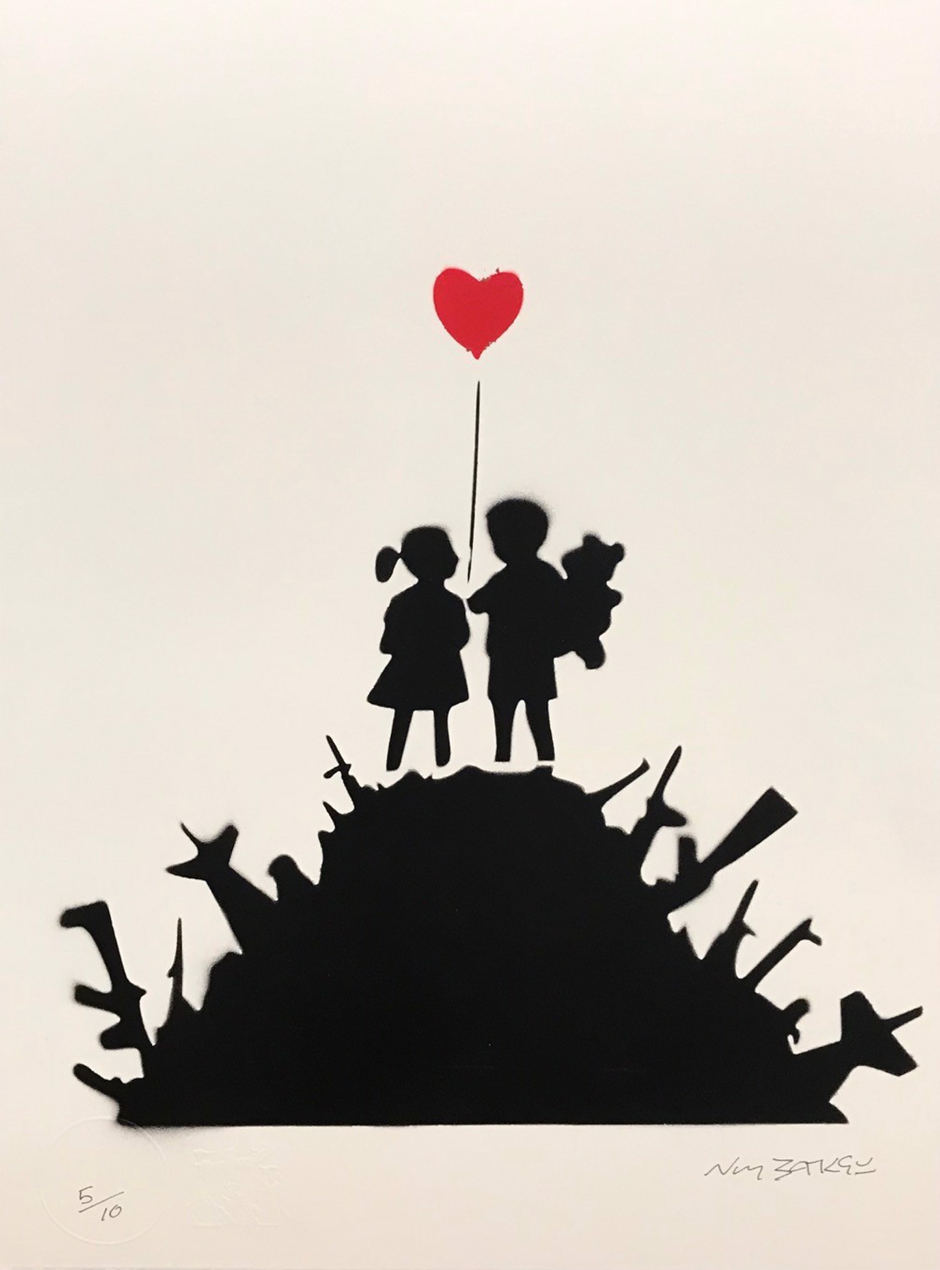 Kids on Gun Hill - Red (5/10) by Not Banksy