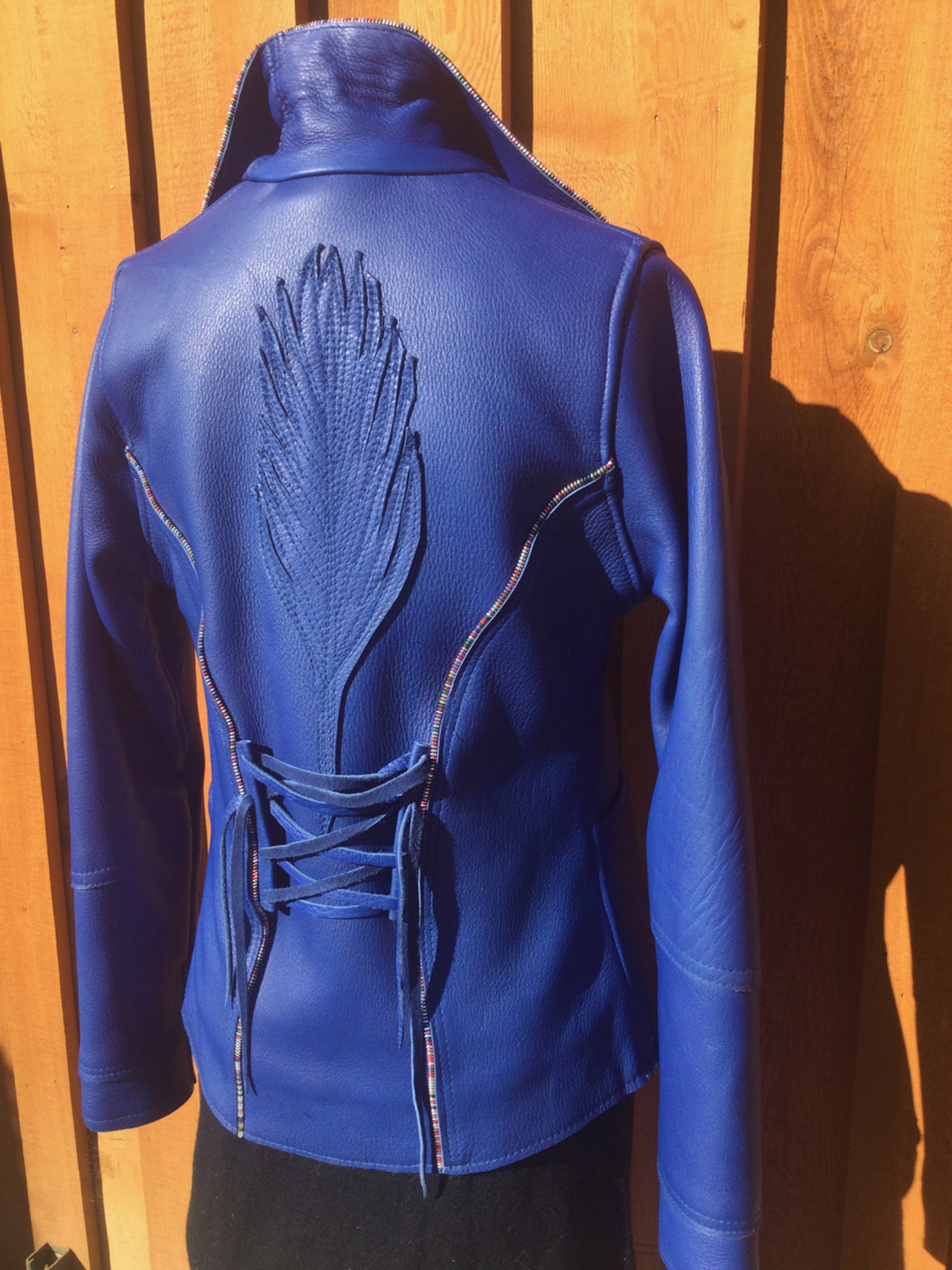 Royal Blue New Zealand Deerskin Jacket by Trish Sereda