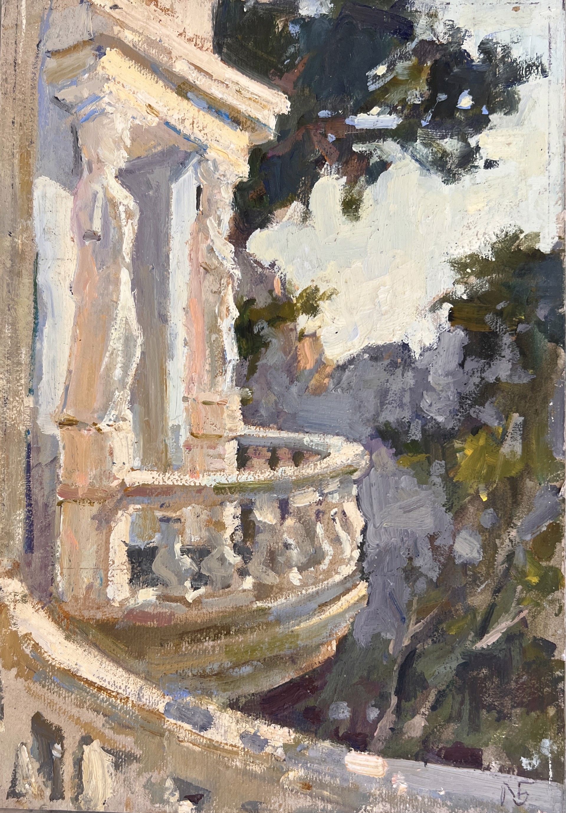 "Balcony" original oil painting by Marina Bodrina