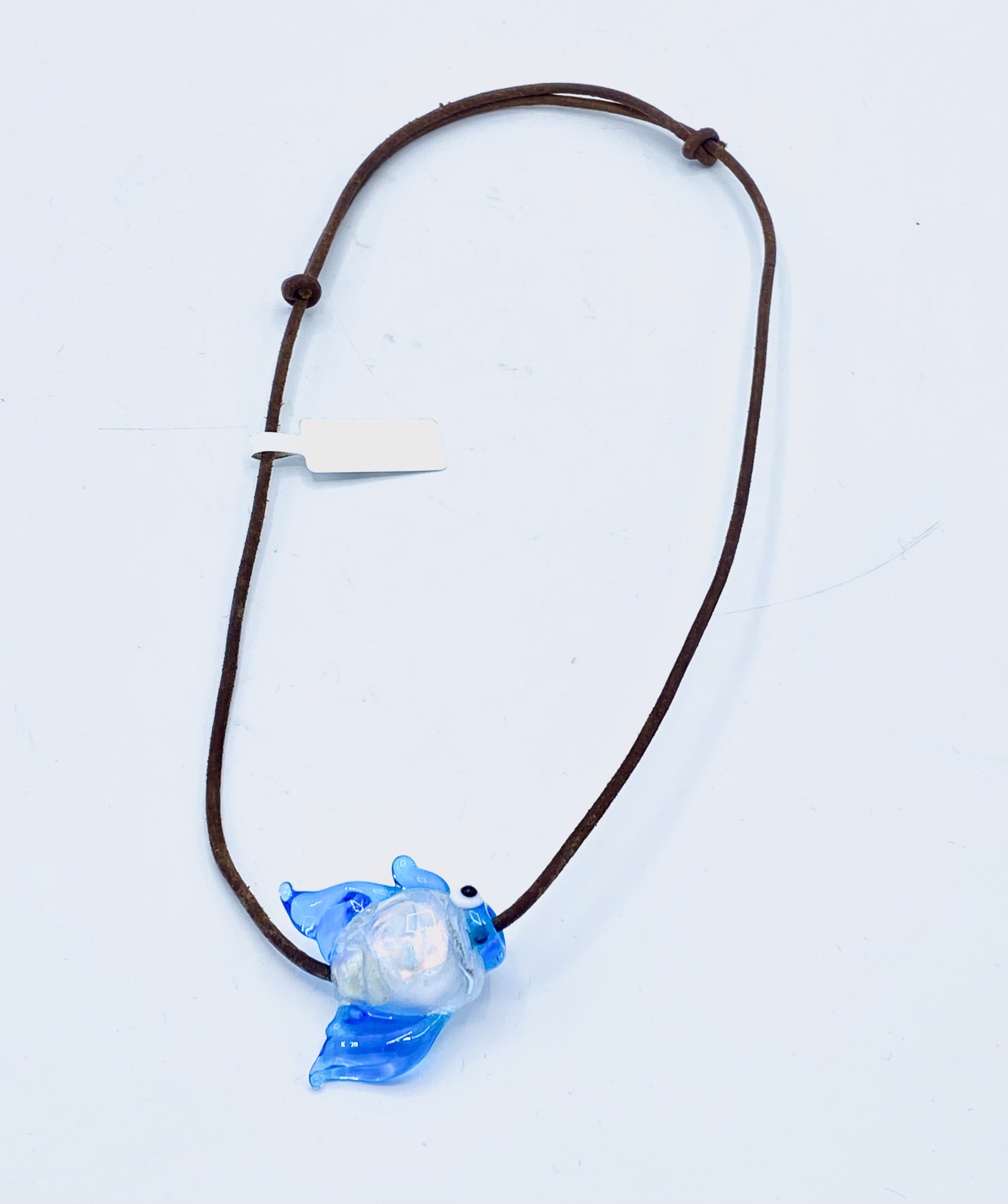 Blue Glass Fish Necklace by Emelie Hebert