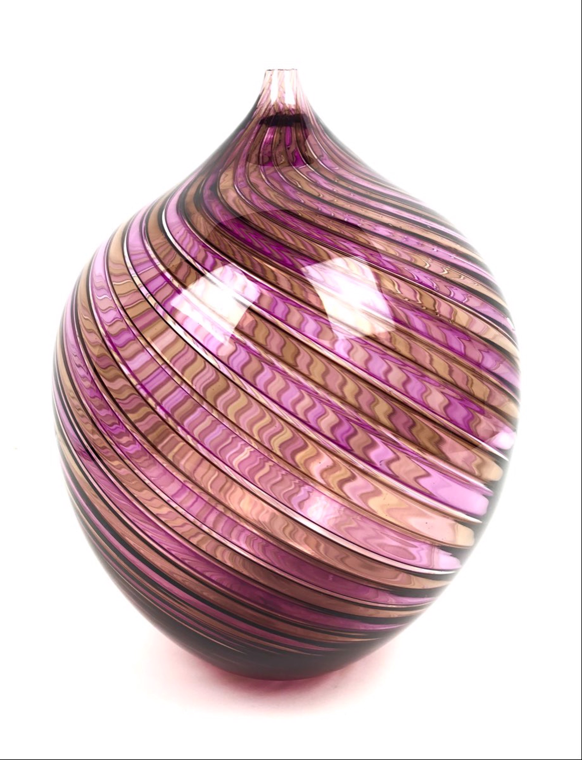 Purple and Tea Vale Cane Vase by Algar Dole