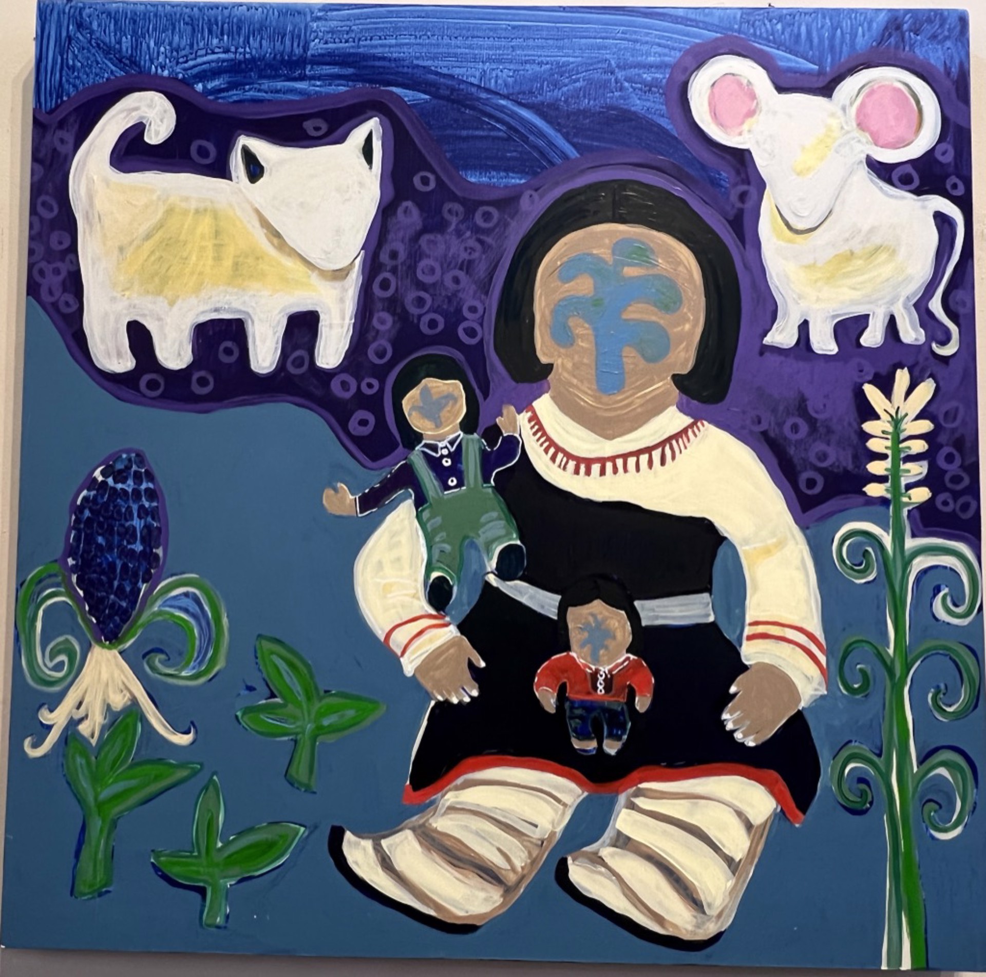 Story Teller With Cat and Mouse by Melanie Yazzie
