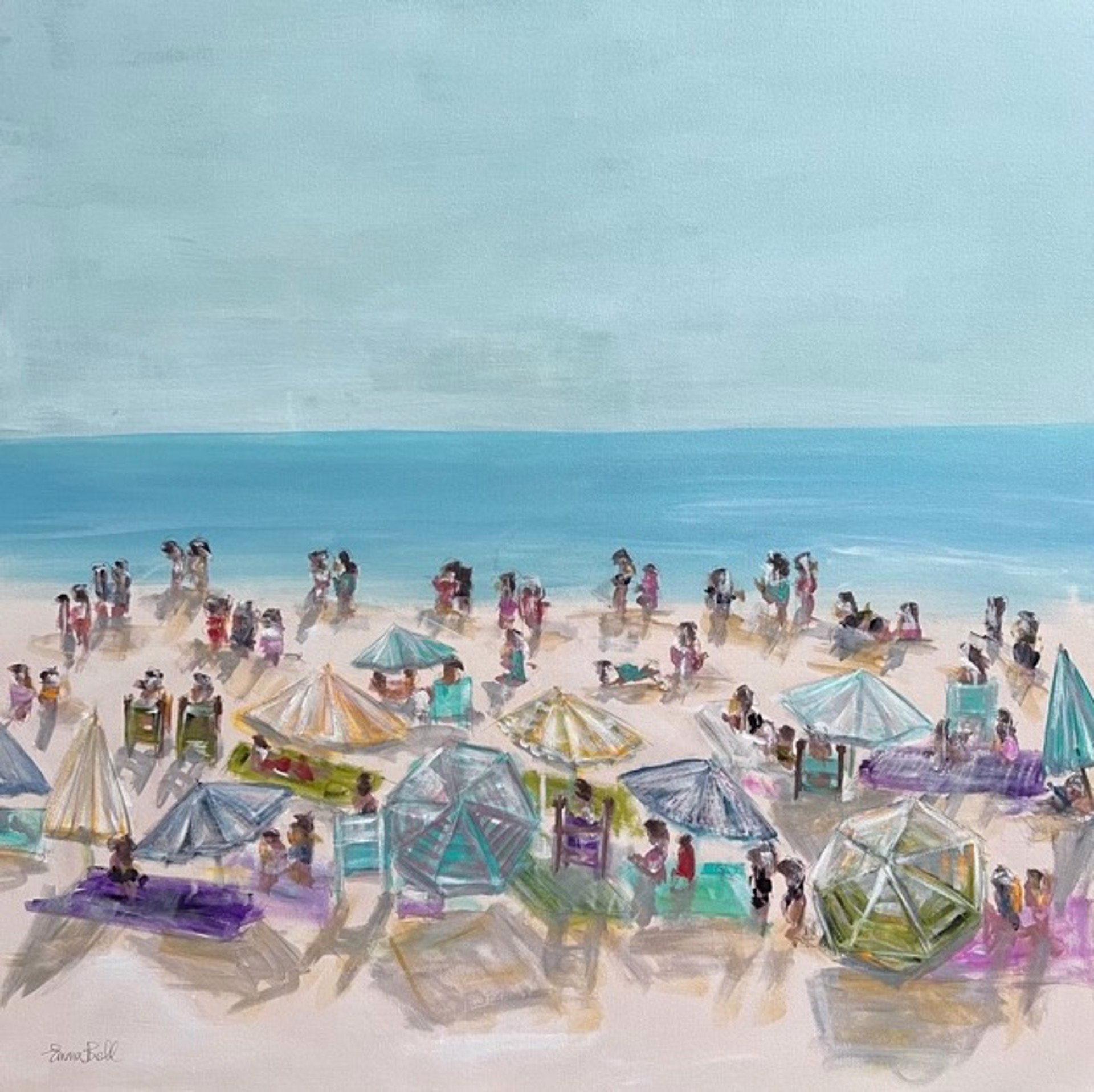 Deck Chairs & Umbrellas by Emma Bell
