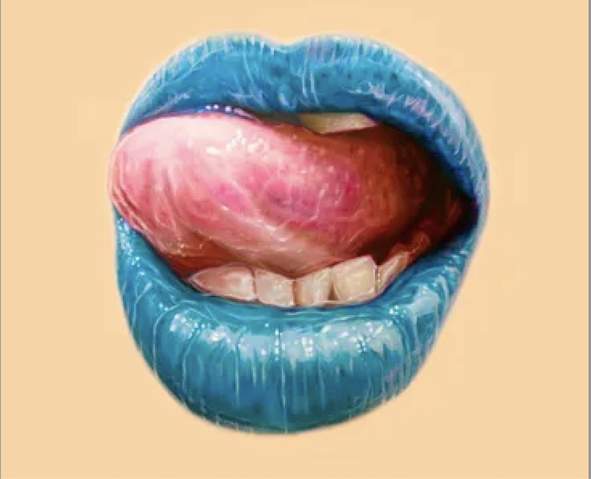 Untitled (Blue lips) by Elizabeth Winnel