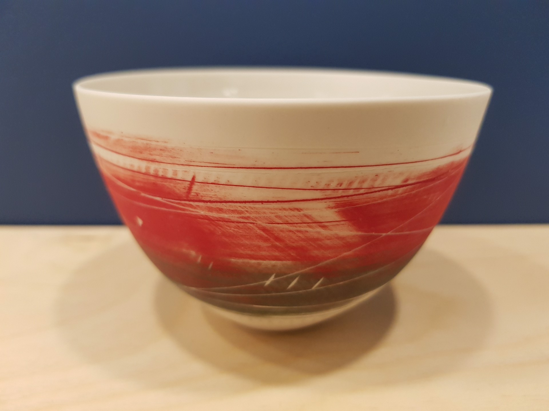 Small red / black bowl by Ali Tomlin