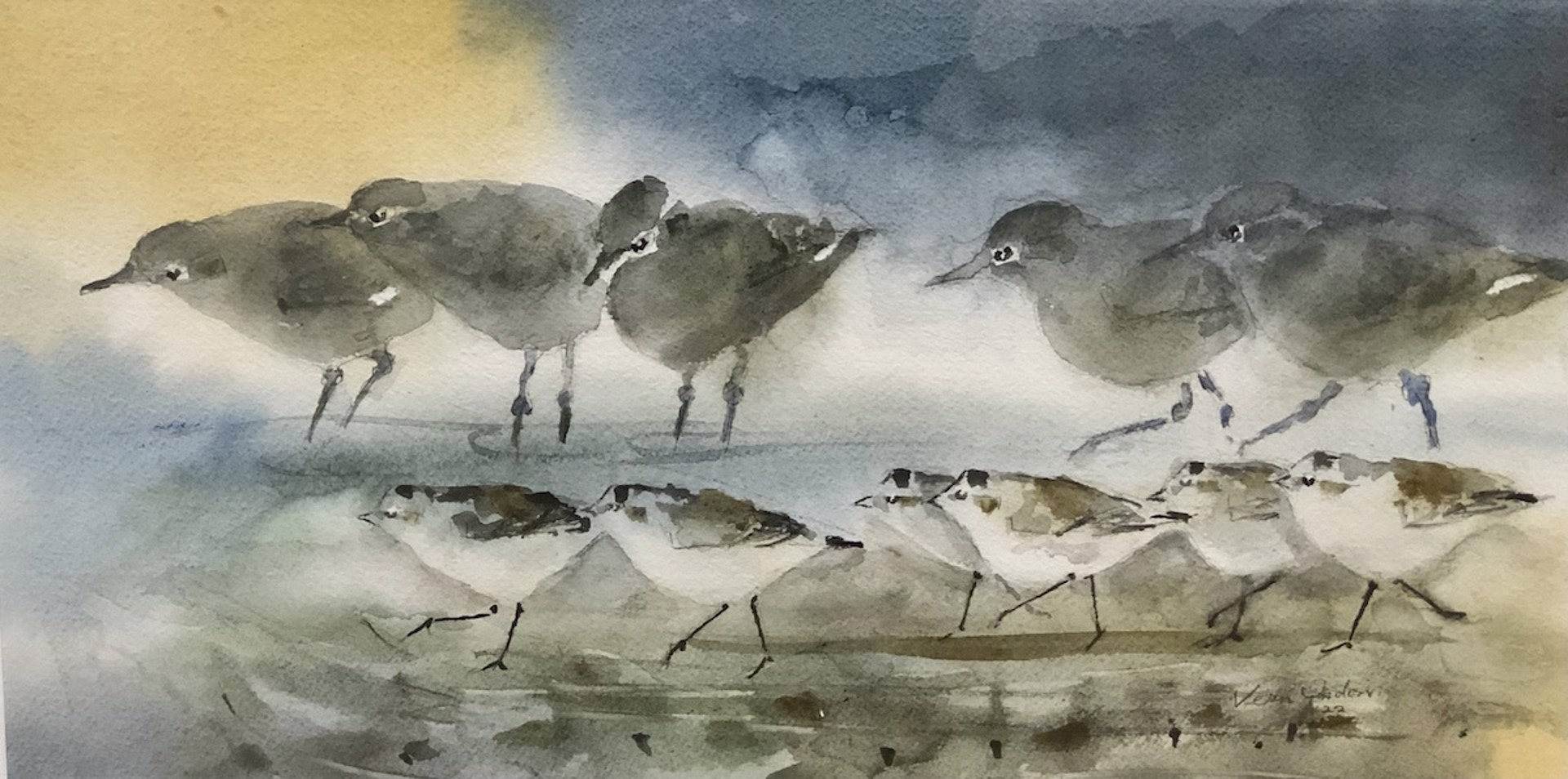 Shorebird Scurry by Vern Yadon