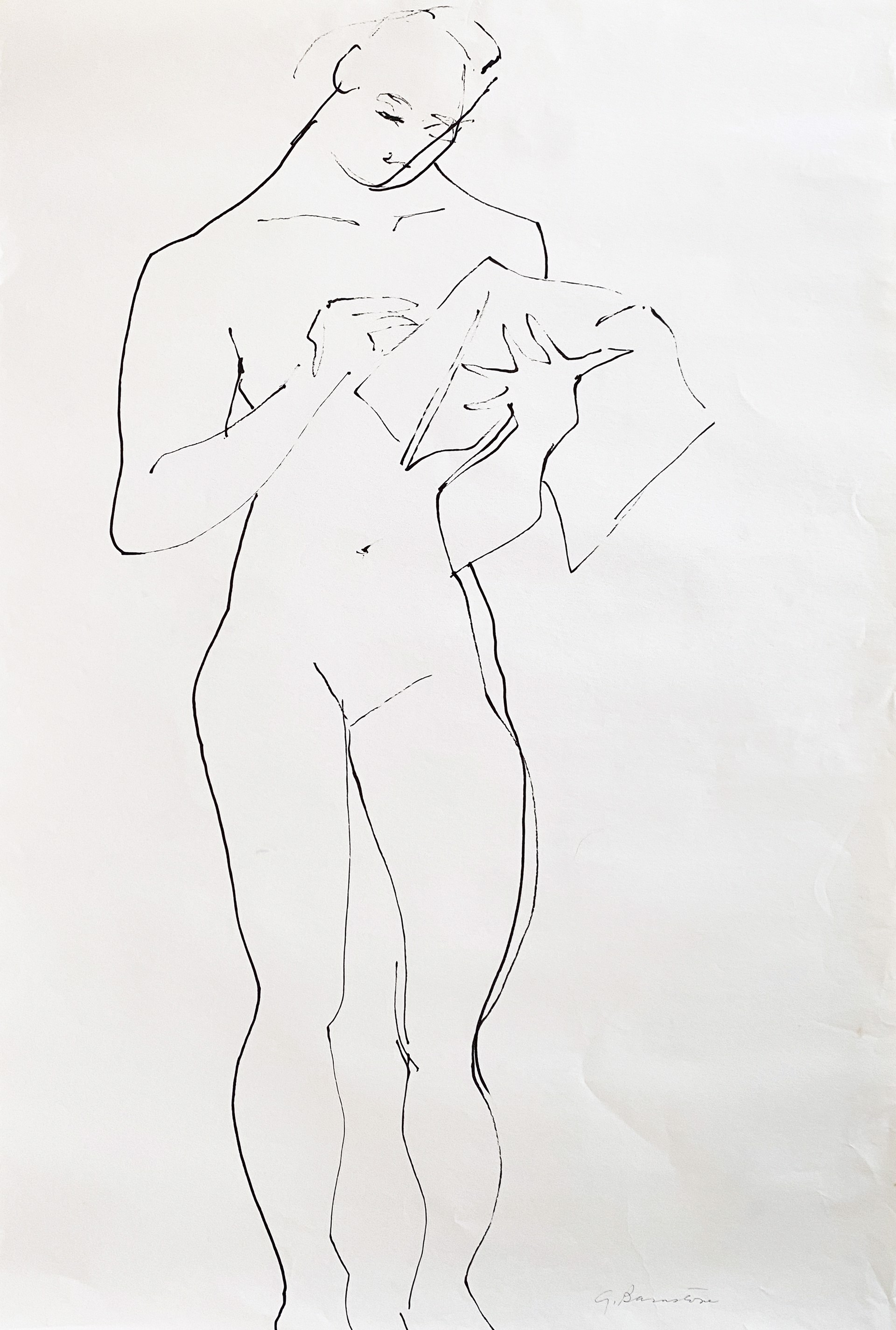 Standing Nude Reading by Gertrude Barnstone