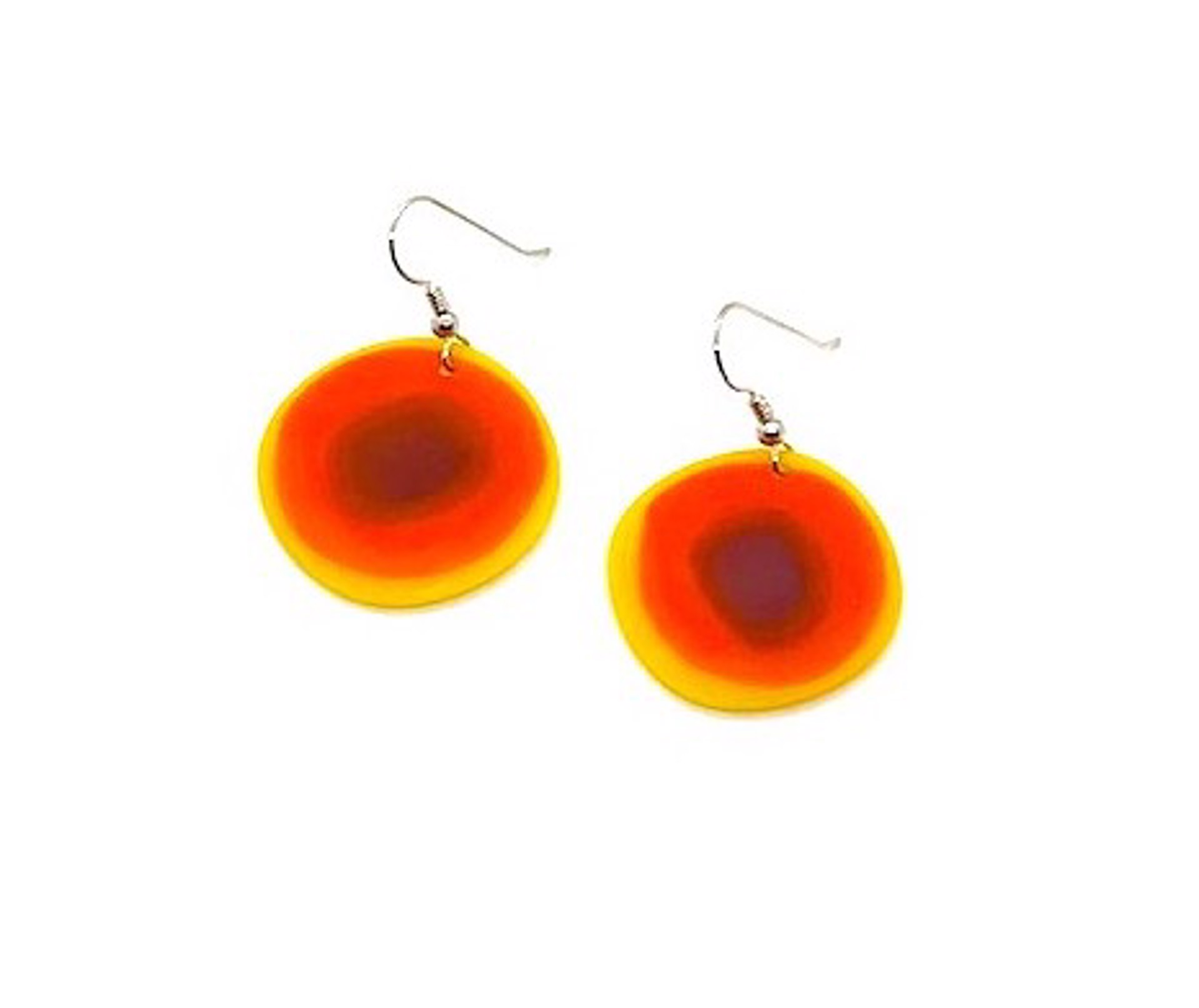 Compresed Glass Earrings - Yellow/Orange by Chris Cox
