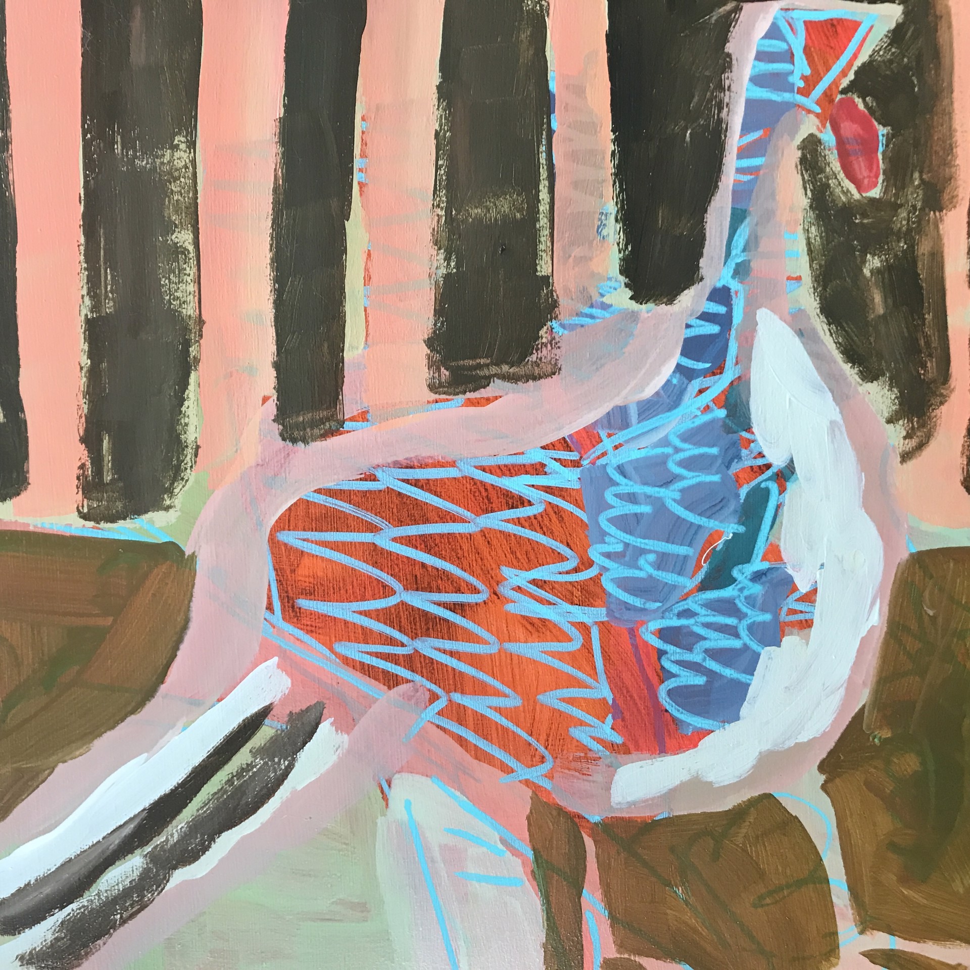Wild Turkey with Pink Trees by Rachael Van Dyke