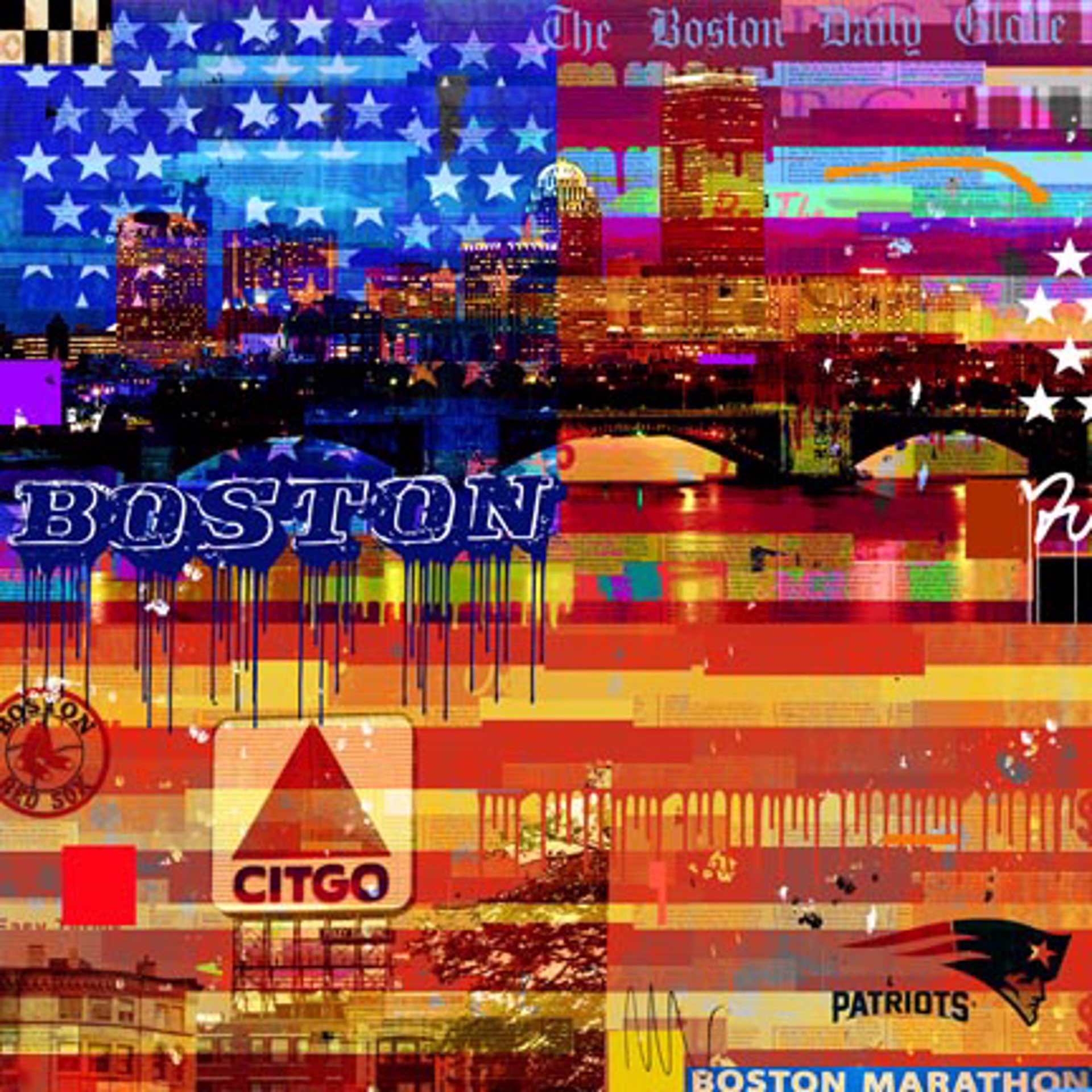 Boston Flag by Mark Andrew Allen