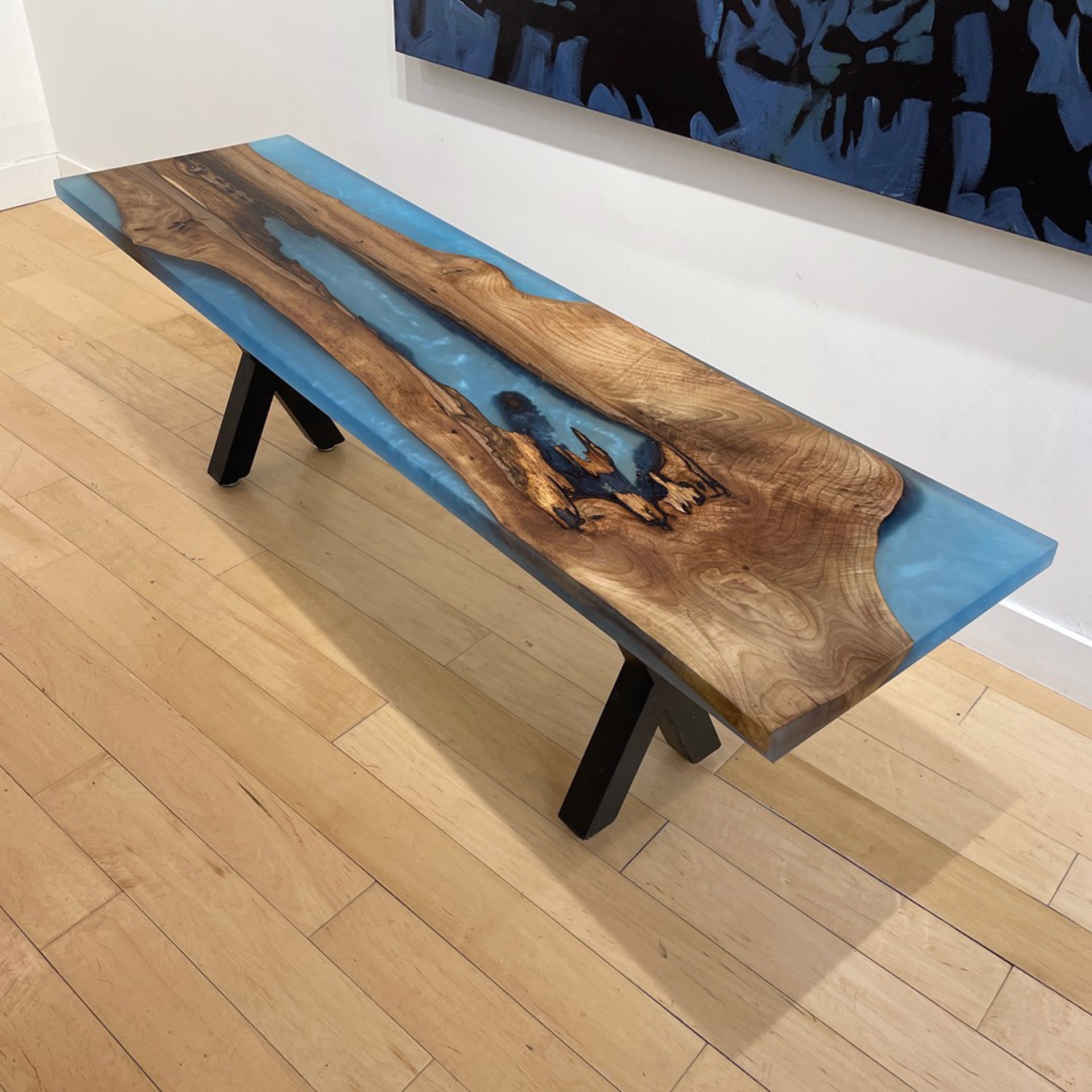 English Floating in Maui Blue Bench by Benjamin McLaughlin