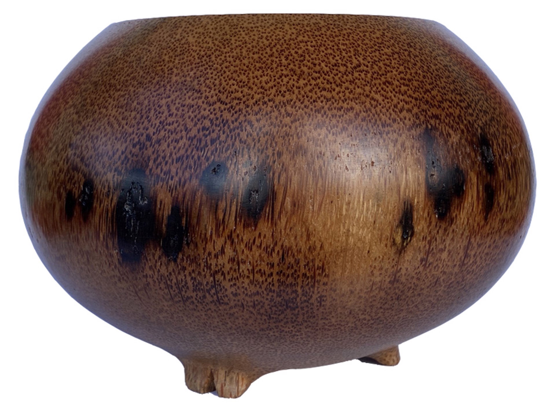 Spiked Brown Coconut Vessel with Feet by John Fackrell