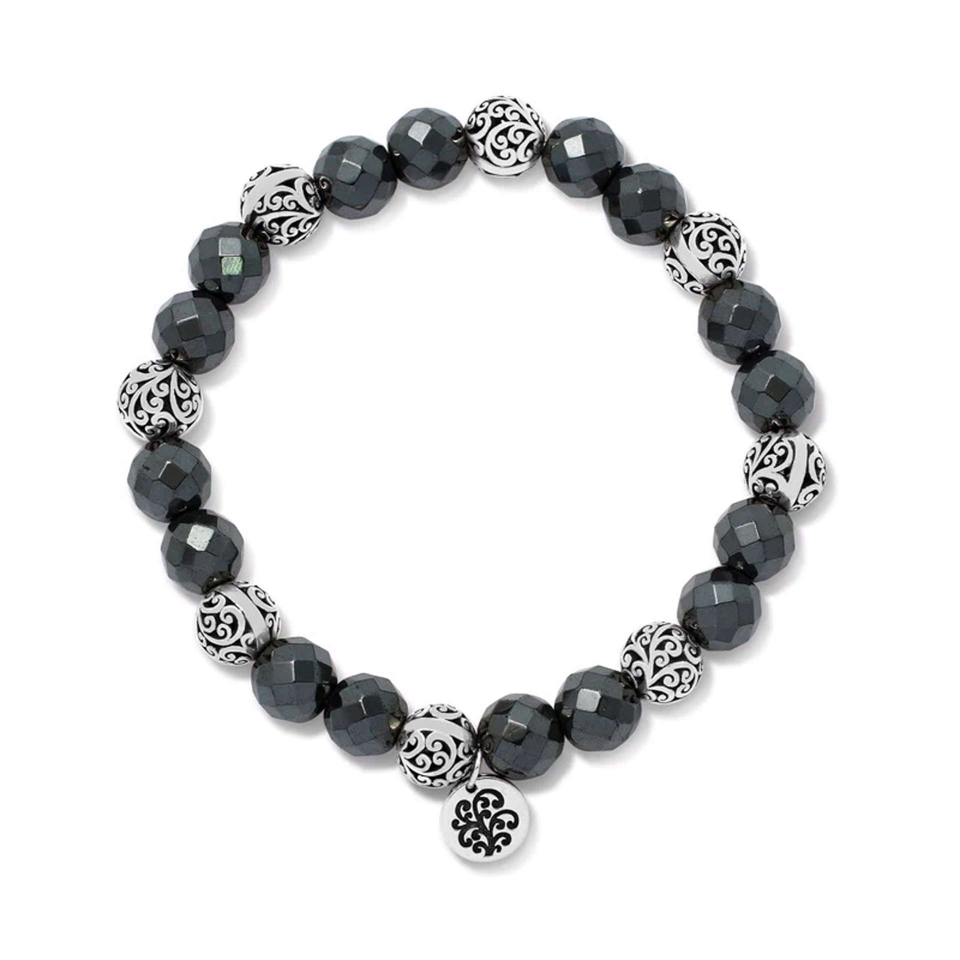 6937 Hematite and LH Scroll Beads Every Two Alternated by Lois Hill