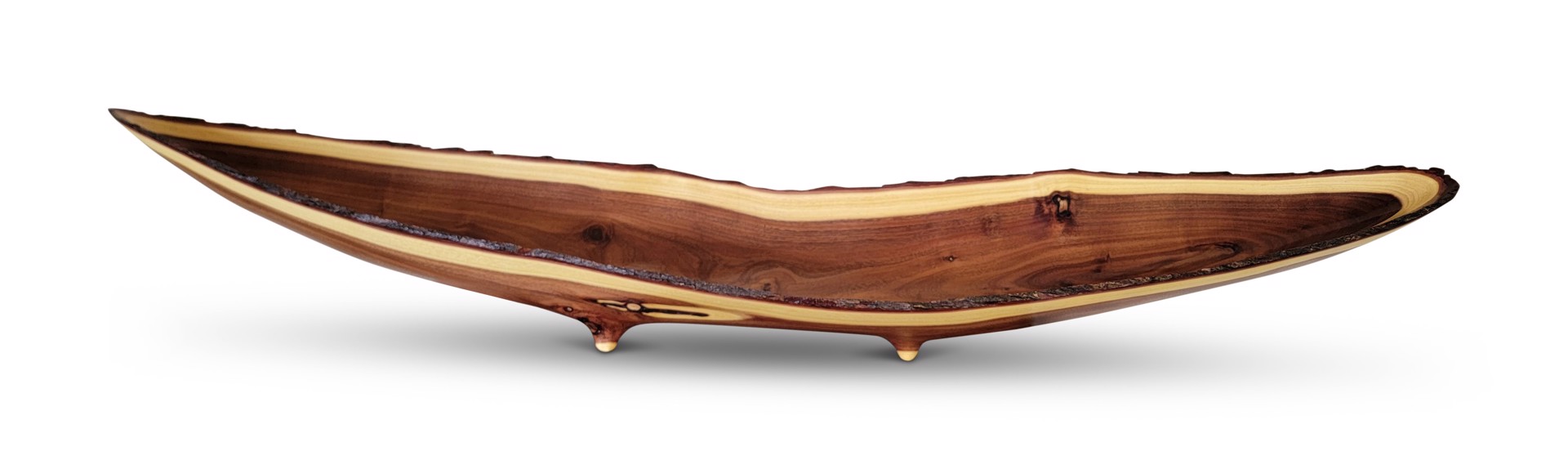 Acacia Boat - 4ft Boat Shaped Vessel made from Acacia Wood by Scott & Stephanie Shangraw