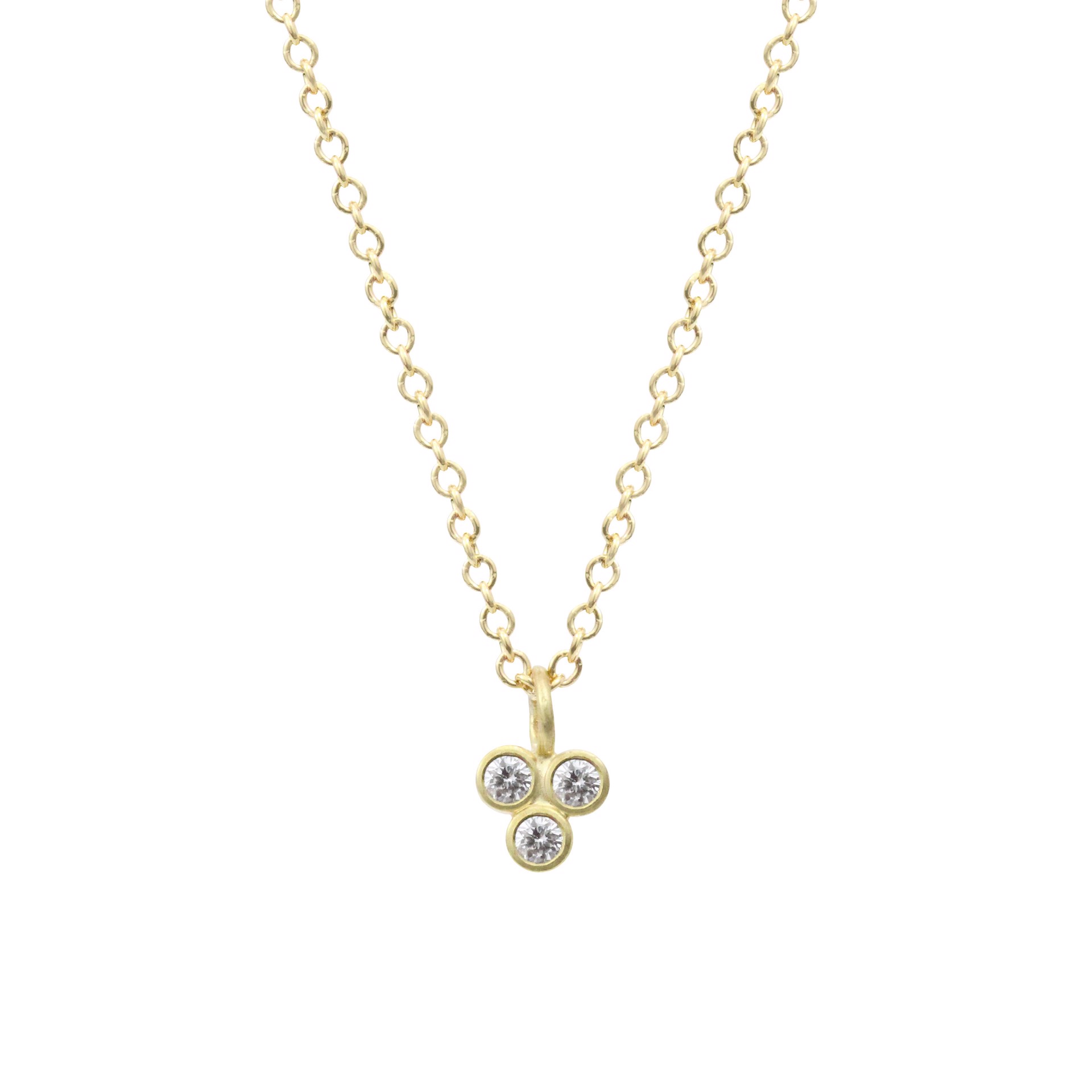 Tiny Trio Diamond Necklace by Leia Zumbro
