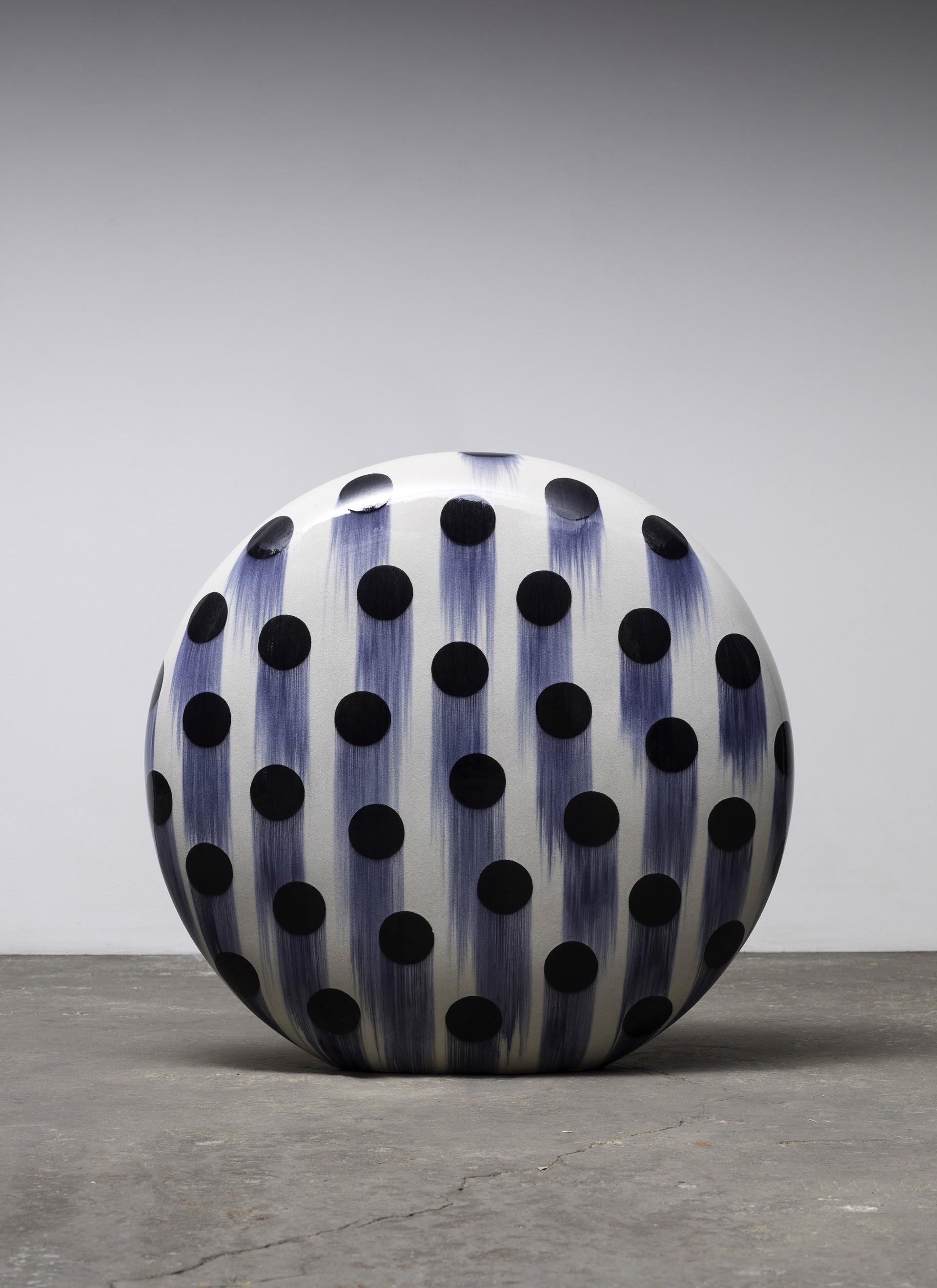 Untitled Circular Raku Dango by Jun Kaneko