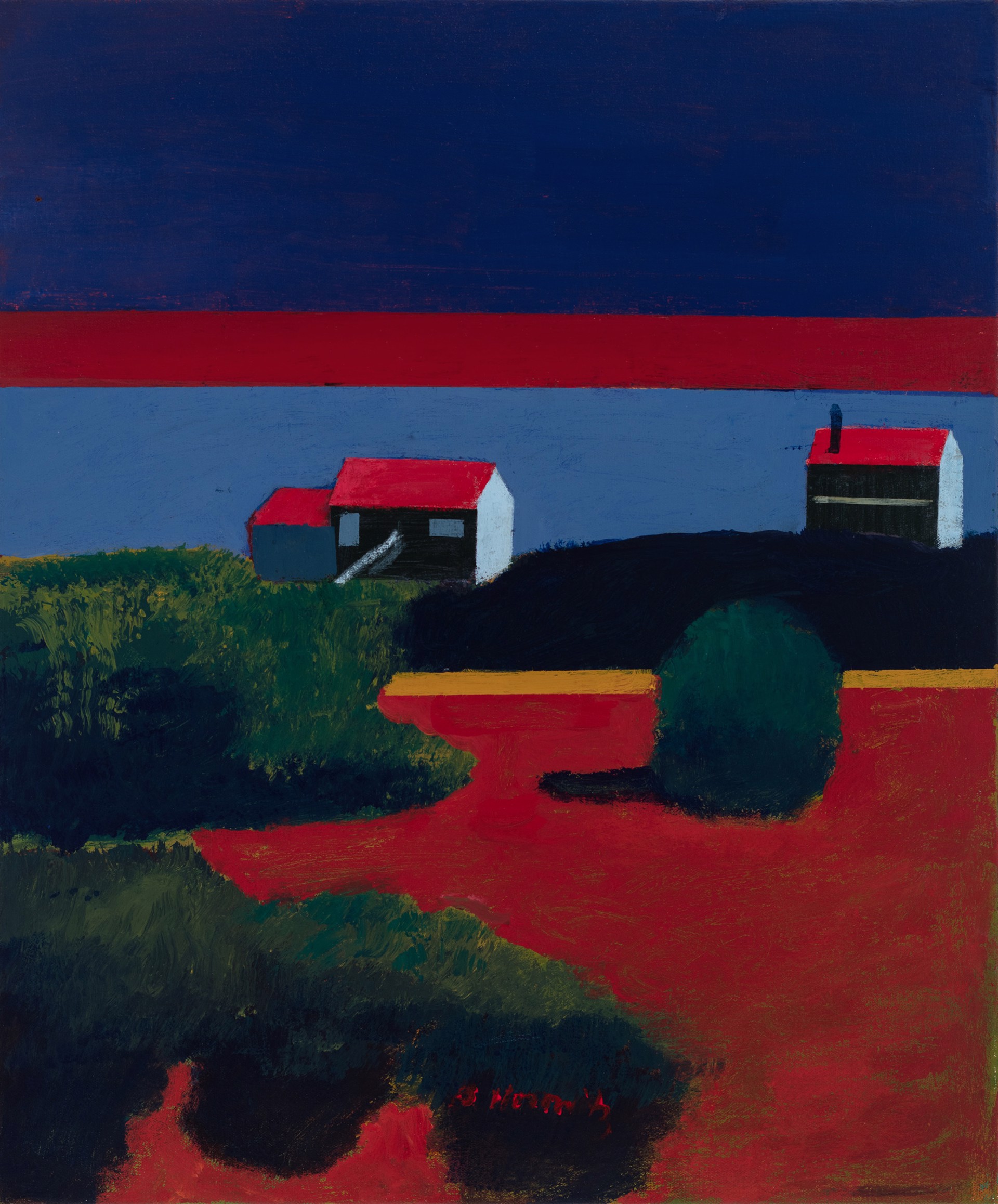 Red and Blue Seaside by Brenda Horowitz