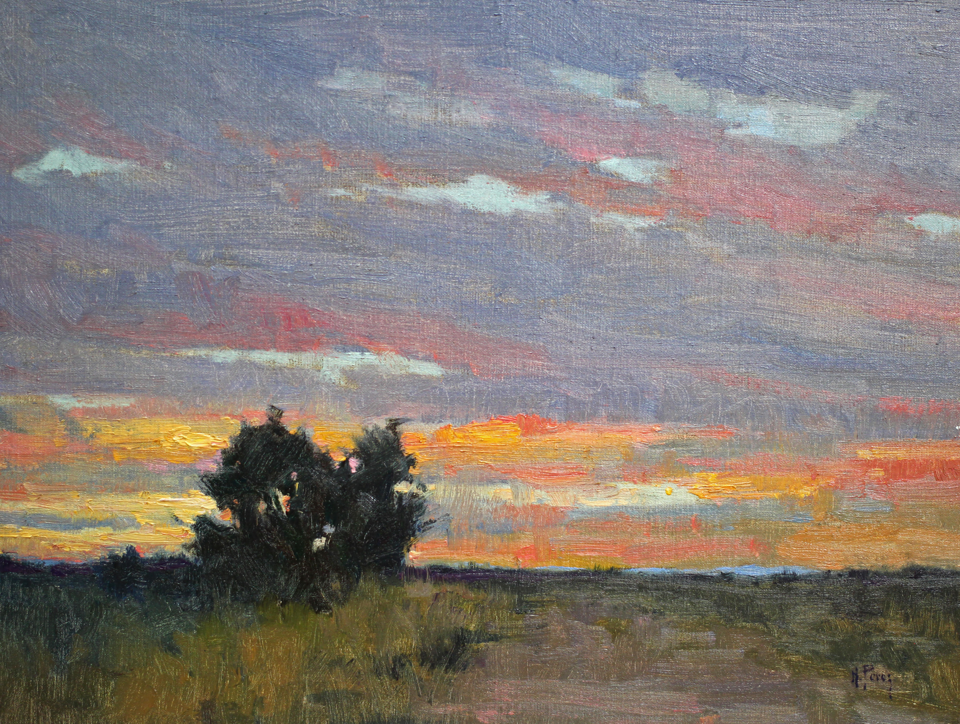 West Texas Sunset By Noe Perez Foltz, West Texas Landscape Paintings