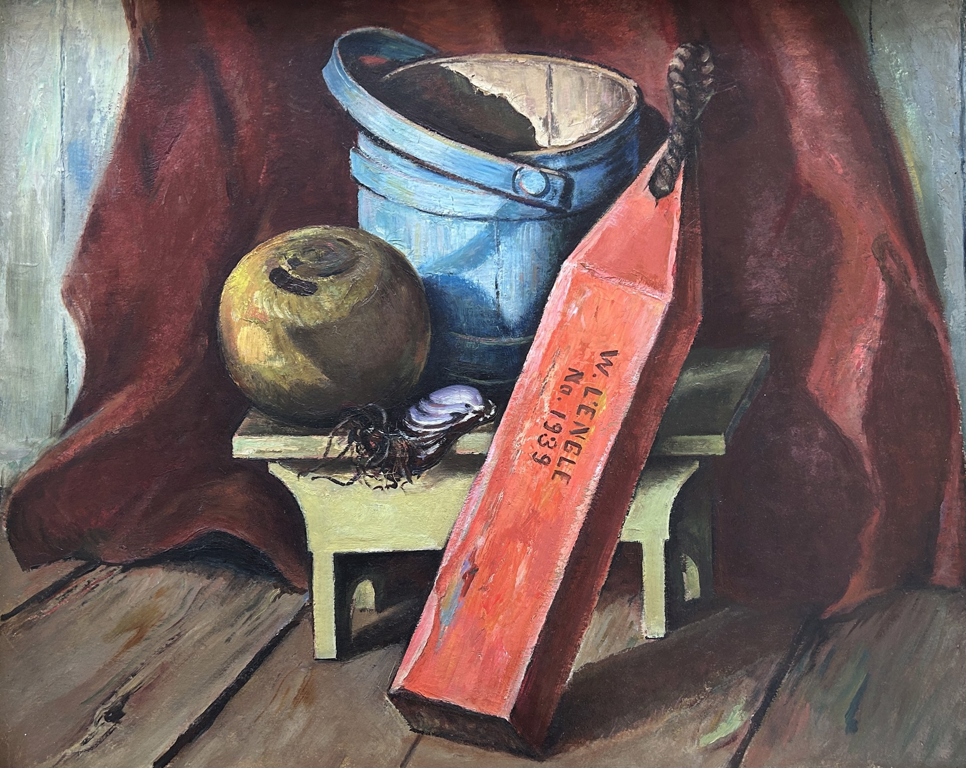 Painting the Hull (reverse Still Life by William L'Engle) by Lucy L'Engle