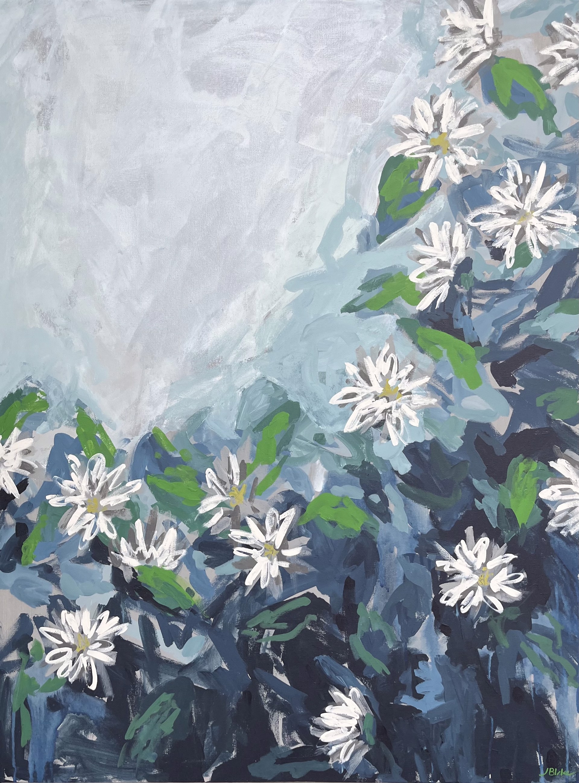 White Dahlias by Julia Blake