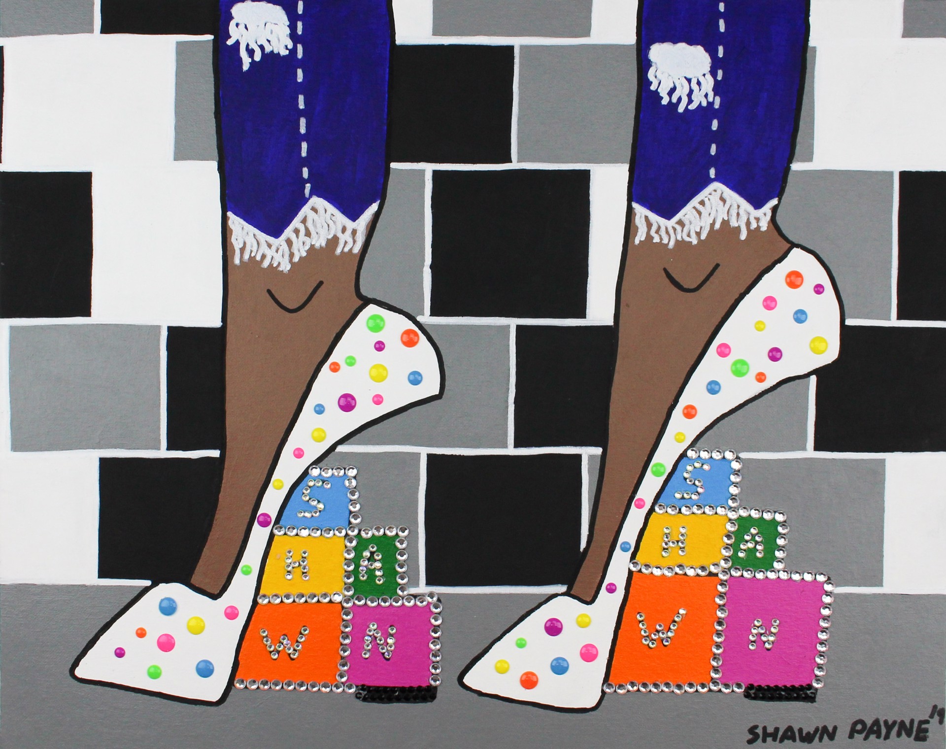 Colorful Stair Wedge Heels by Shawn Payne