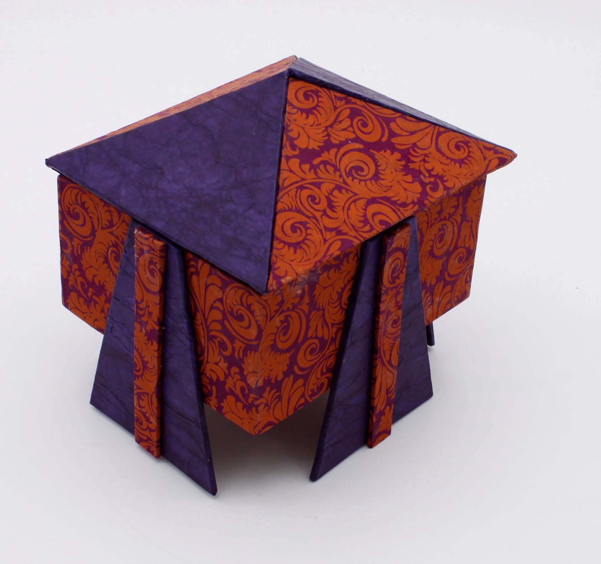 Box on Stilts - Purple and Orange by Christine Trexel