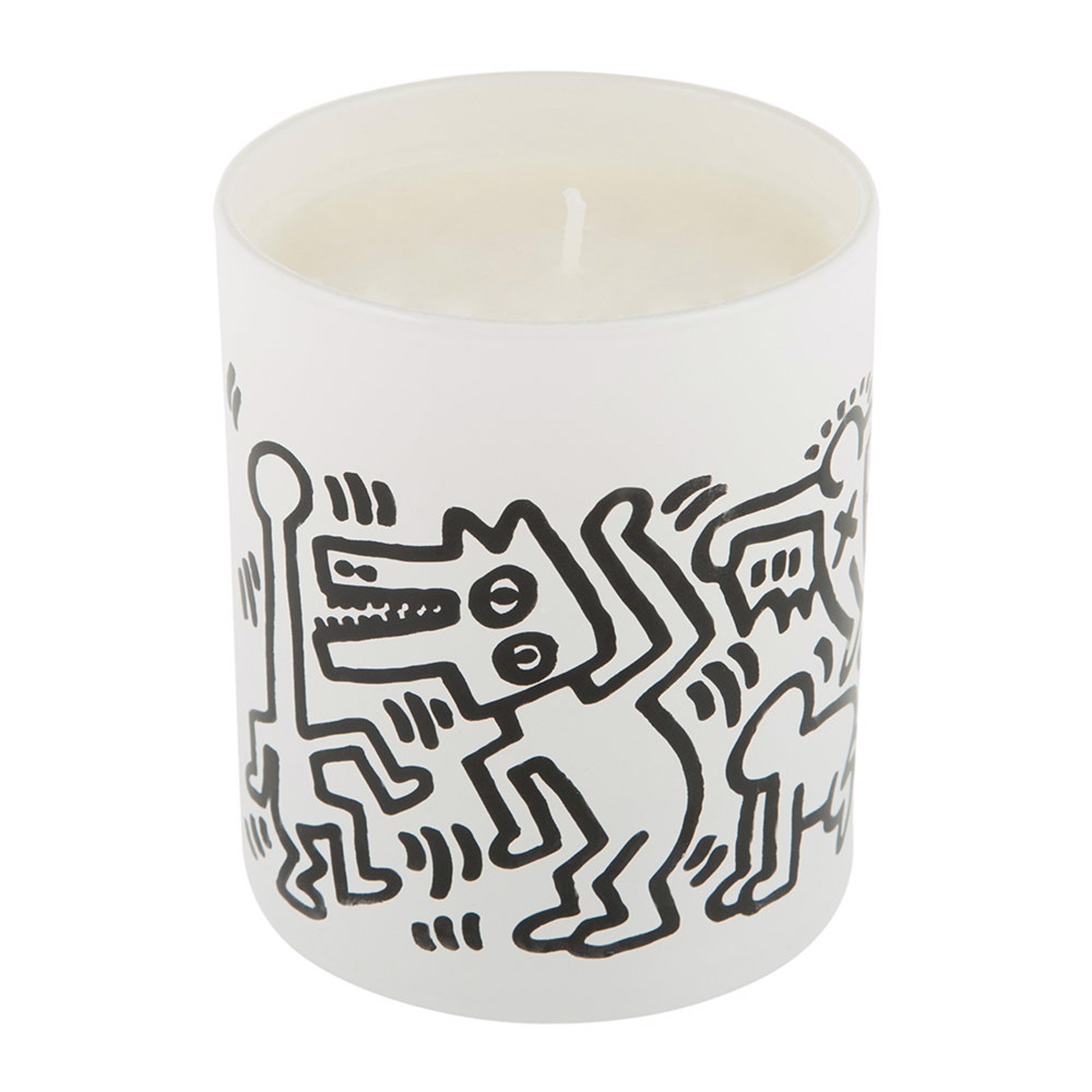 Scented Candle - Men Drawing - White by Keith Haring