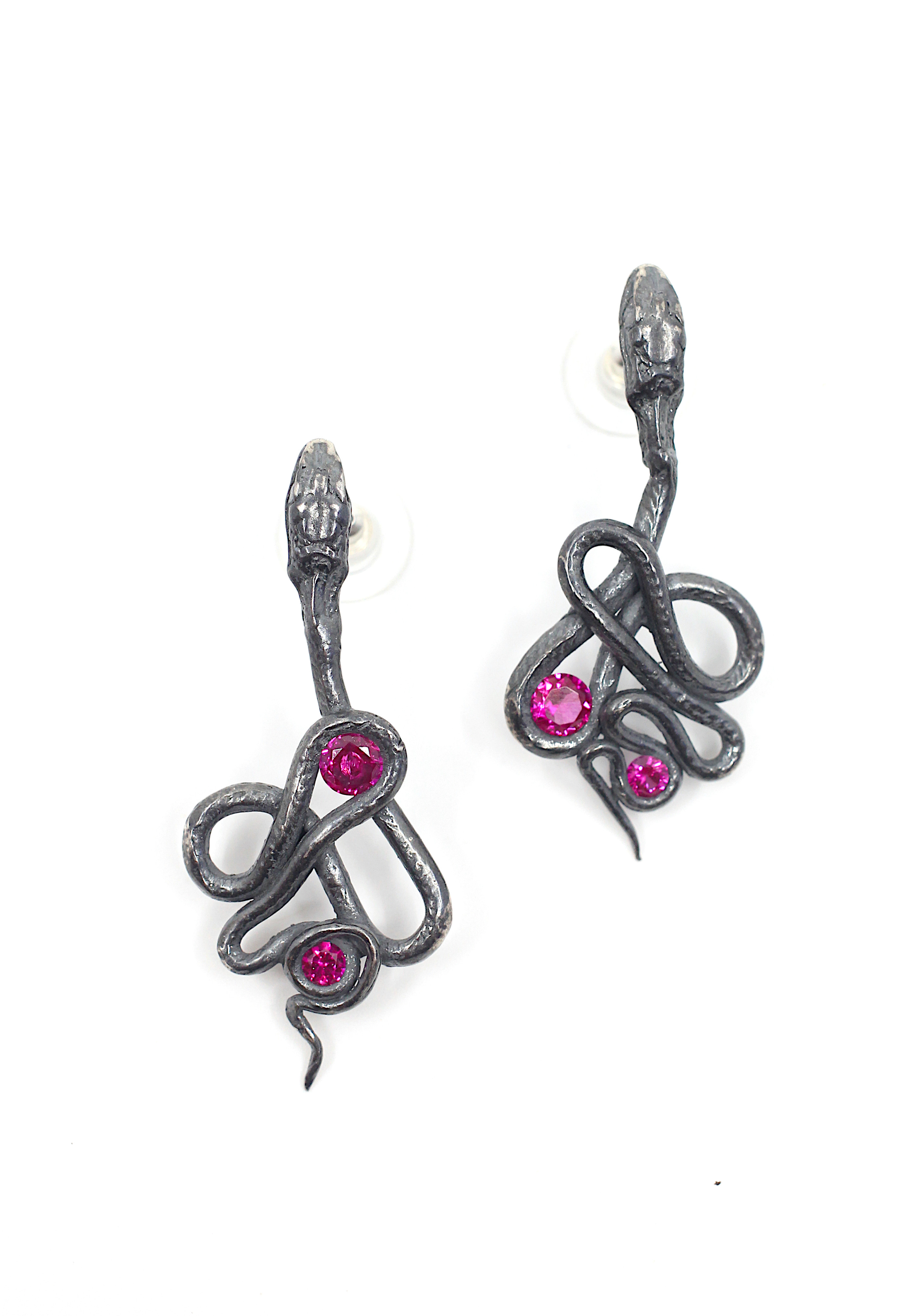 Ruby Serpentine Earrings (small) by Anna Johnson