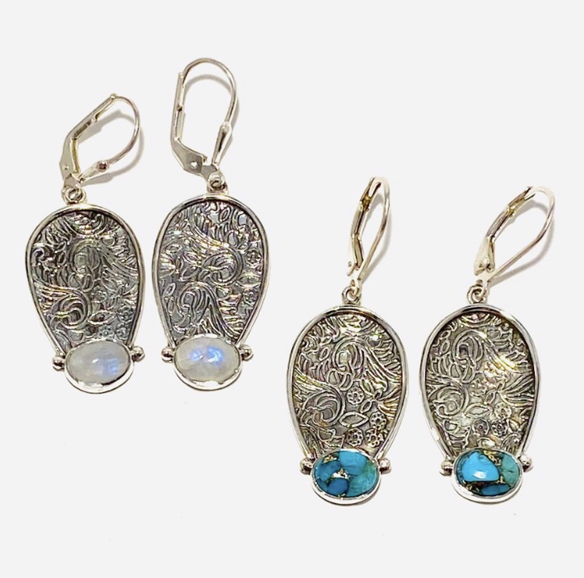 Moonstone, Turquoise Earrings MONSE-3153 by Monica Mehta