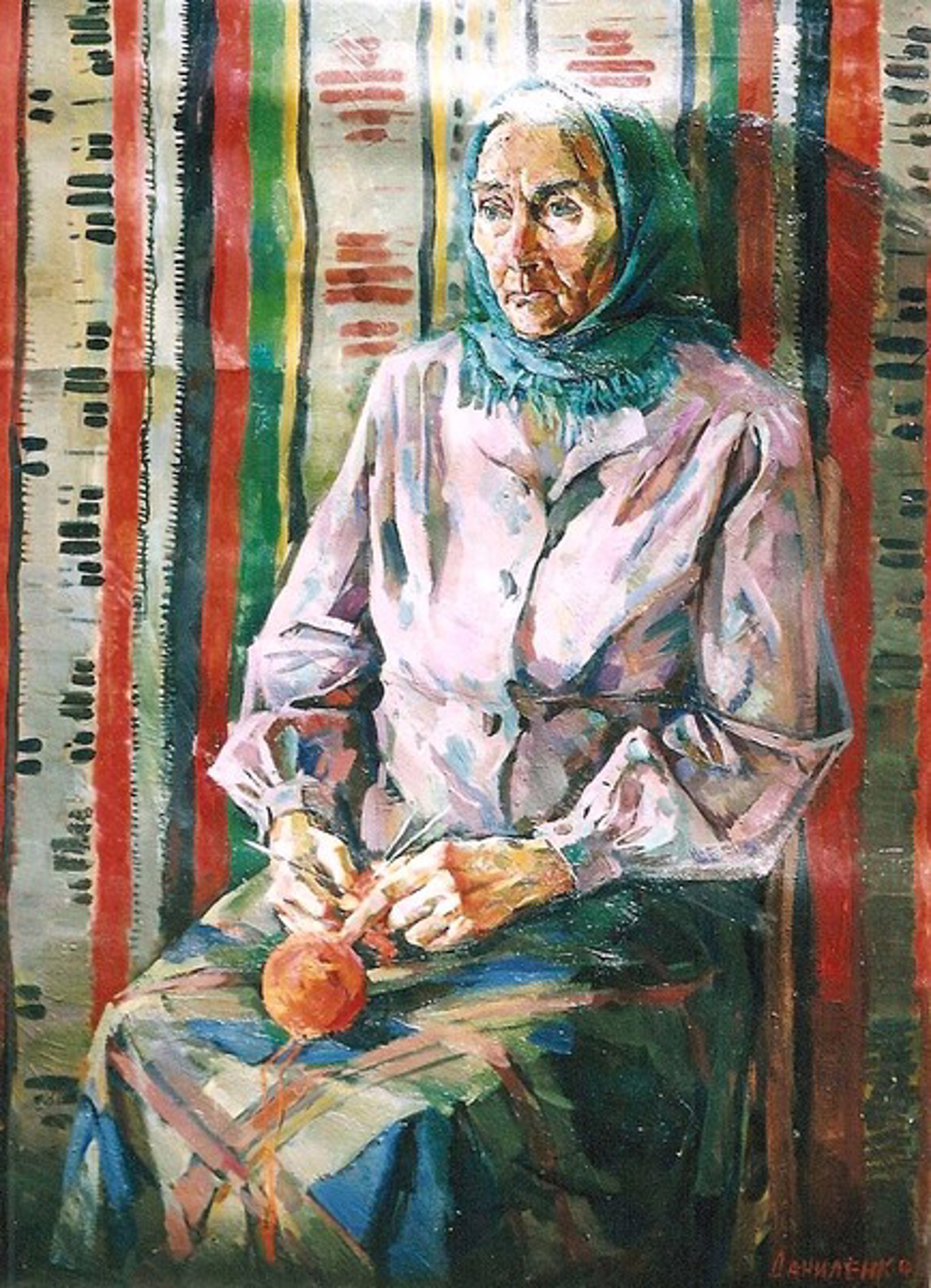 Portrait of Old Gutsulka Woman by Tamara Danilenko