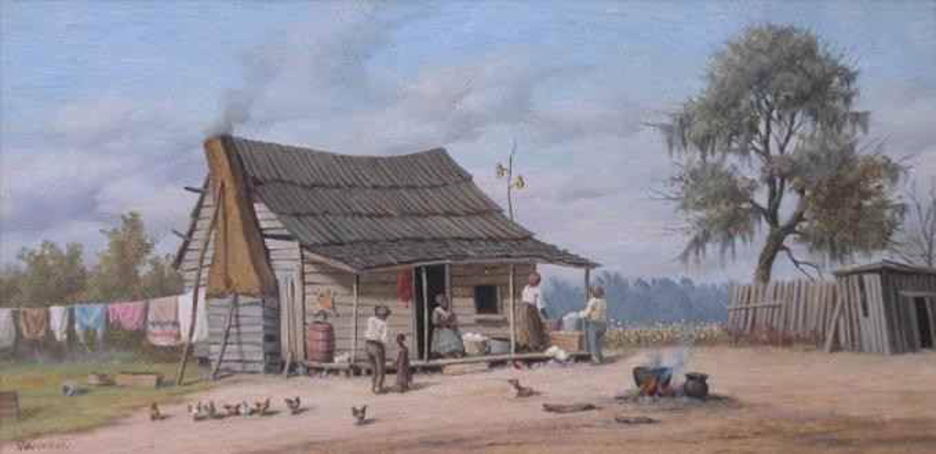 Cabin Scene by William Aiken Walker