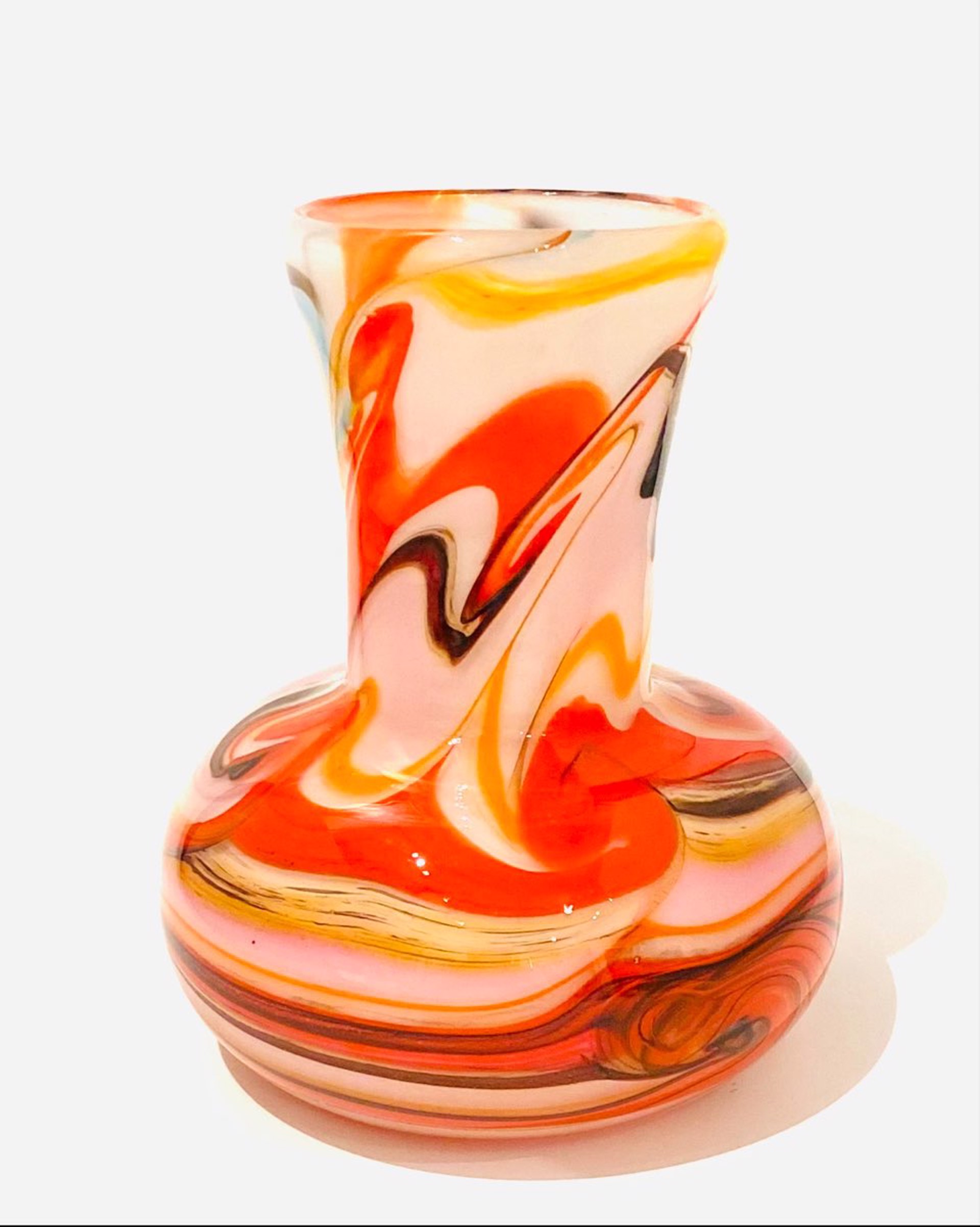 JG22-21 Glass Vase Multi Color Swirl by John Glass