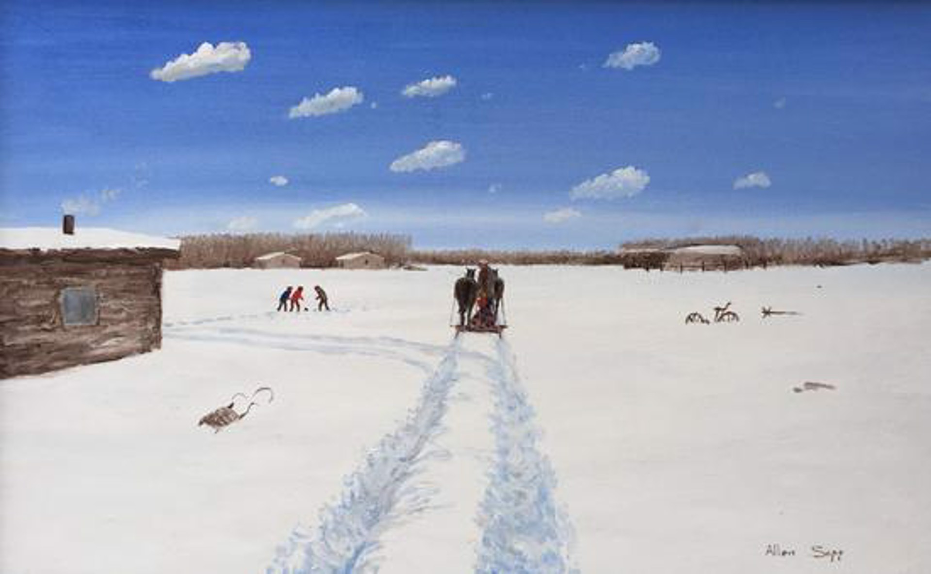 Coming Home By Sleigh by Allen Sapp (1928-2015)