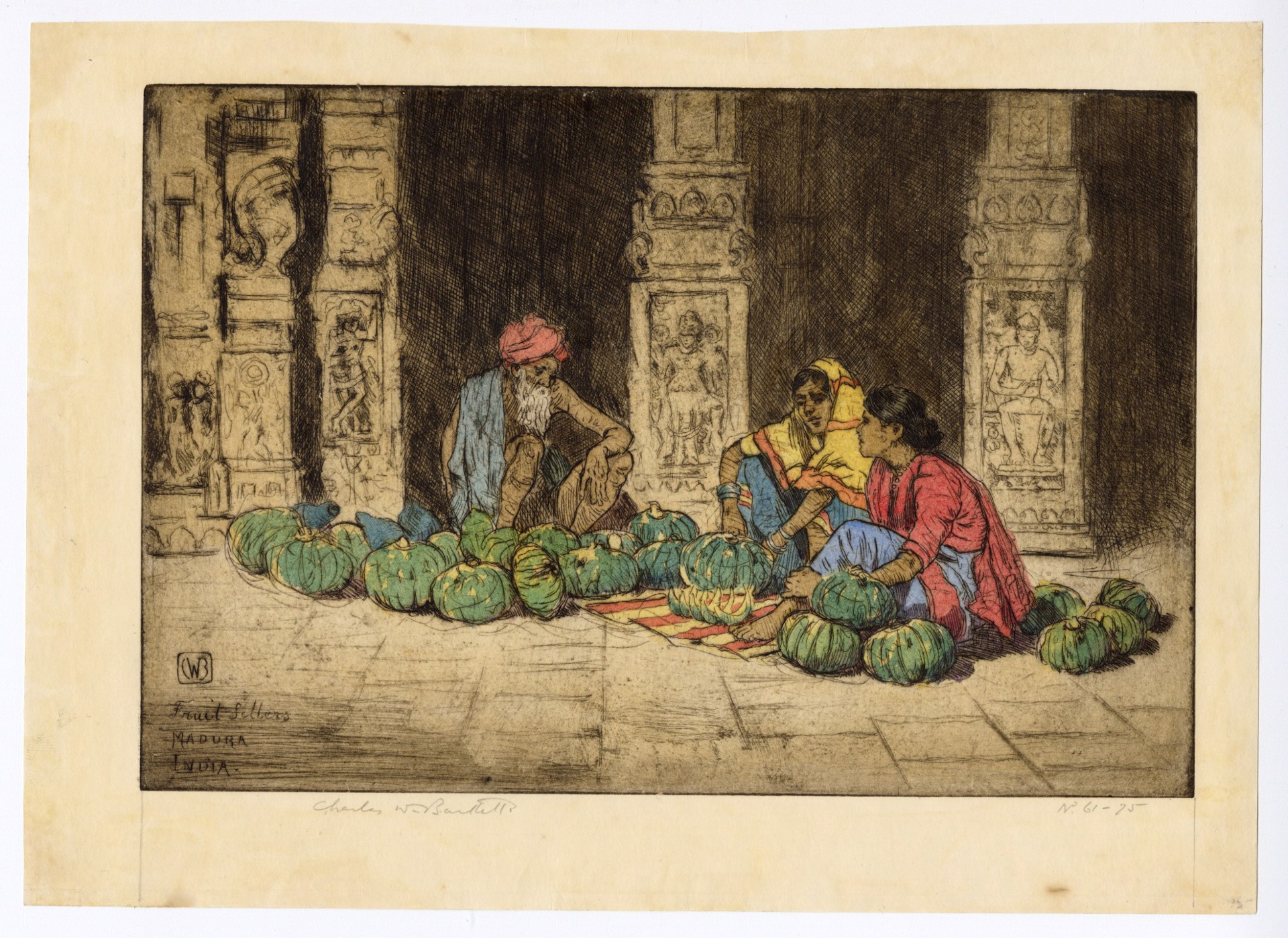 Fruit Sellers, Madura, India by Charles Bartlett