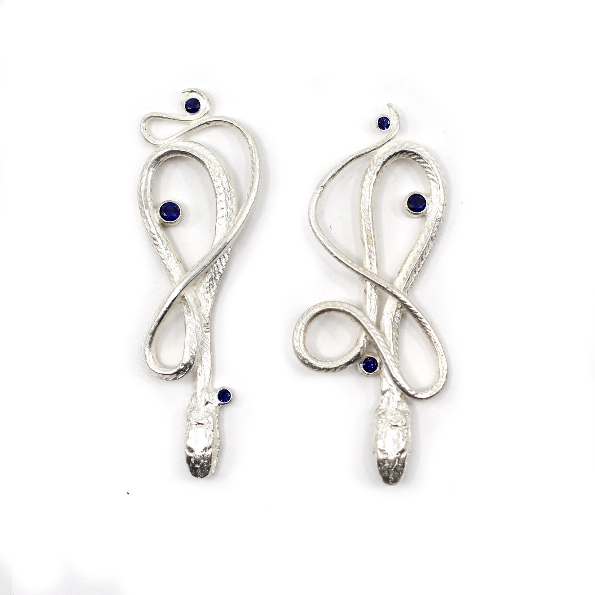 Medium Gemstone Serpentine Earrings by Anna Johnson