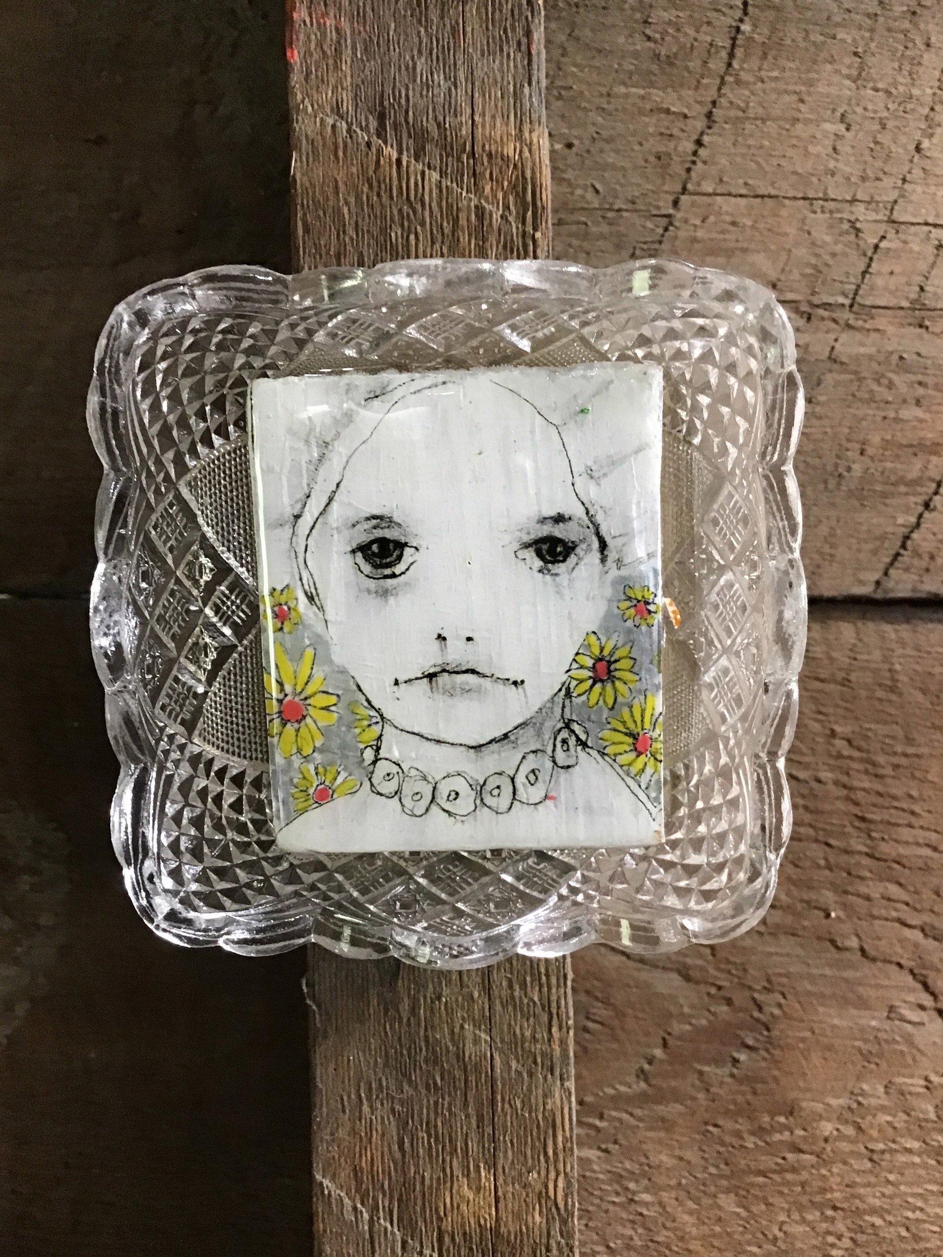 Glass Bowl with Girl by Shellie Lewis Crisp