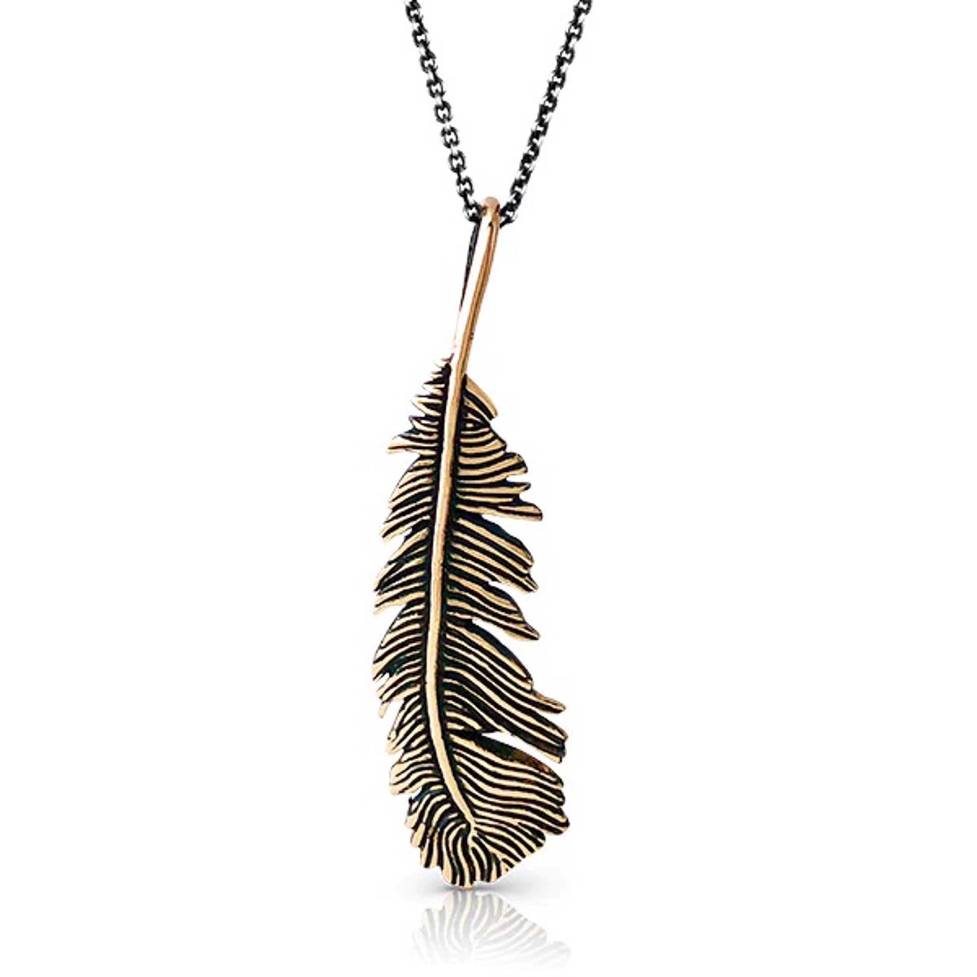 Bronze Feather Necklace by Louisa Berky