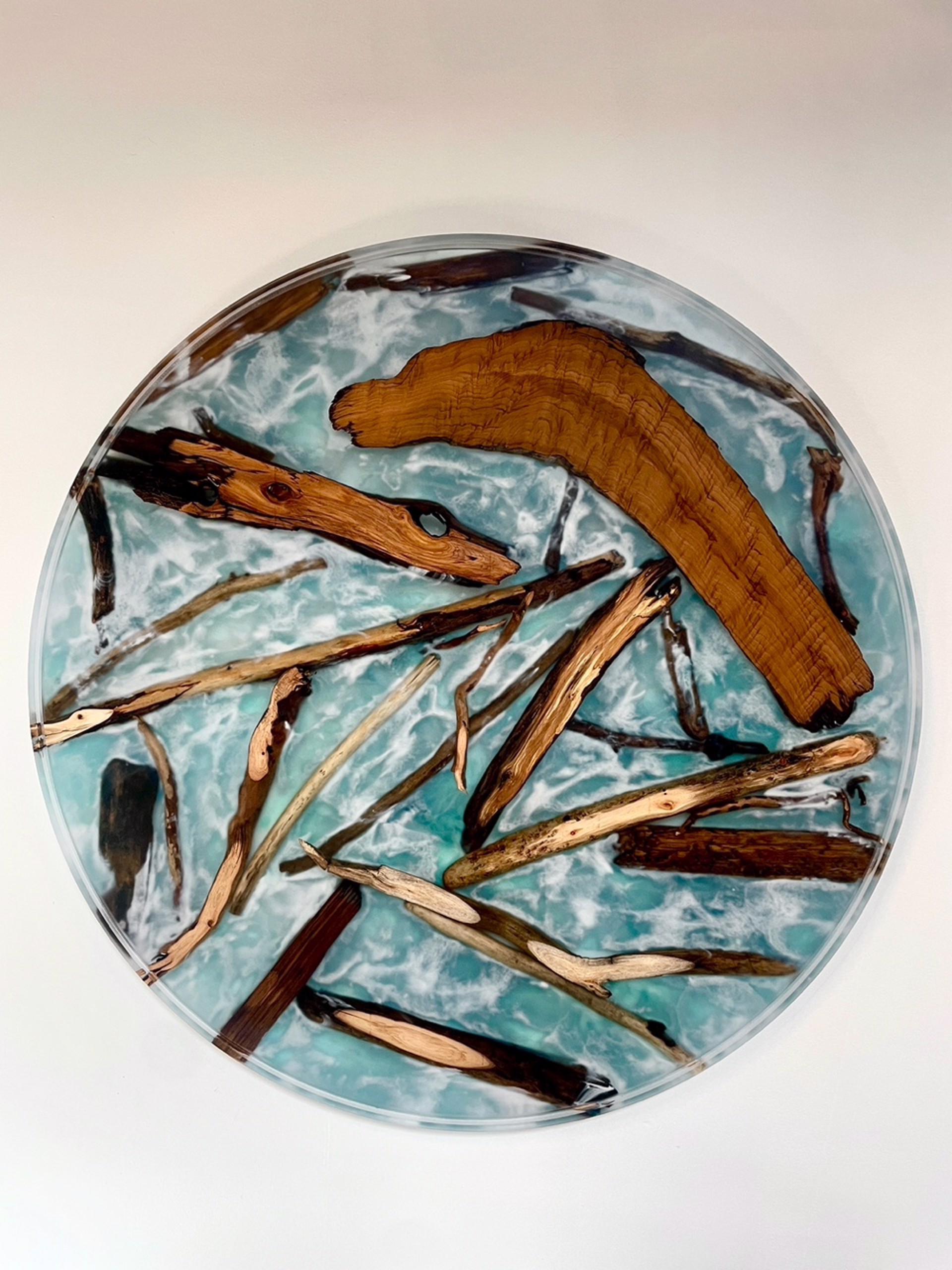Coastal Driftwood Coffee Table Round by Benjamin McLaughlin