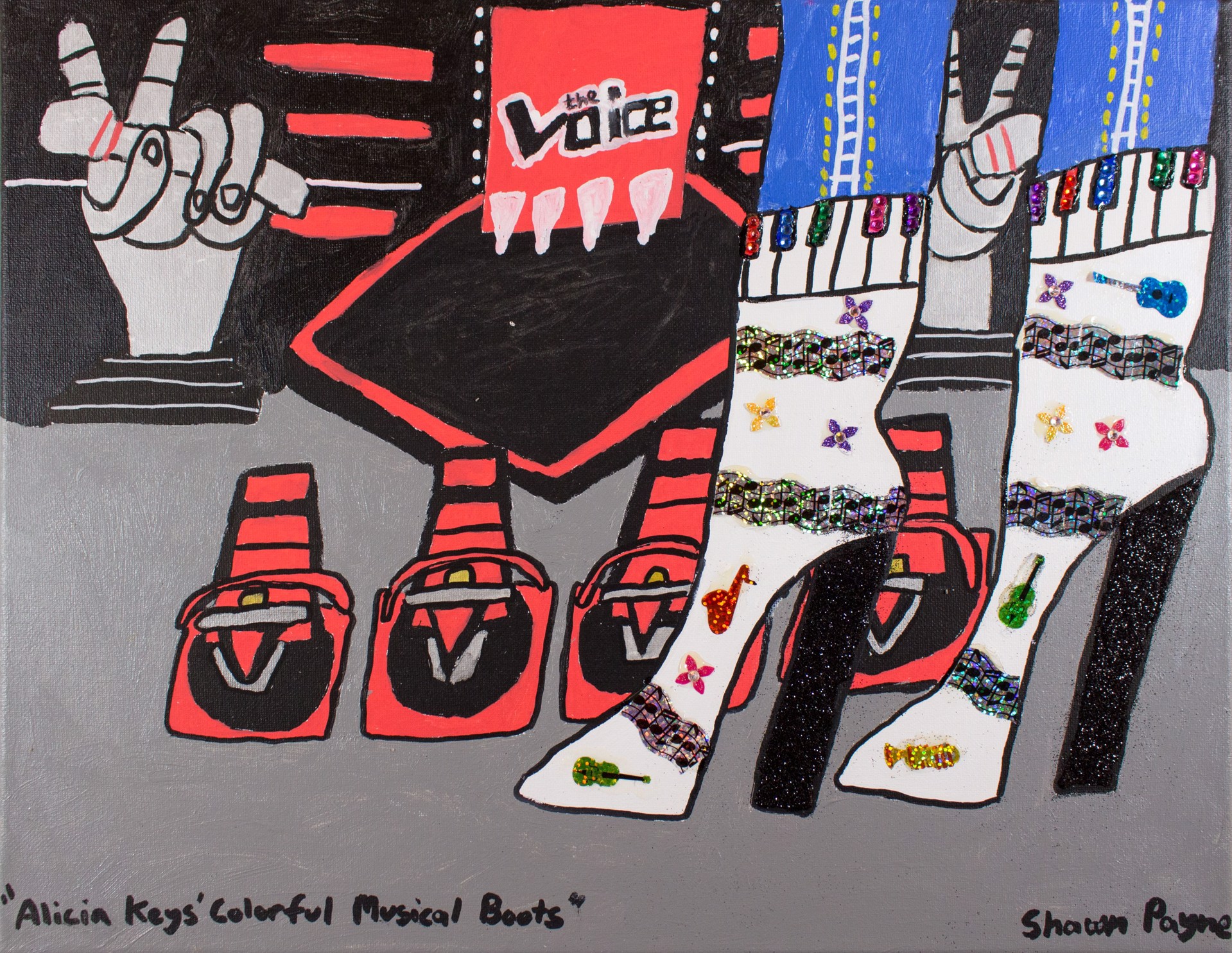 Alicia Key's Colorful Musical Boots by Shawn Payne