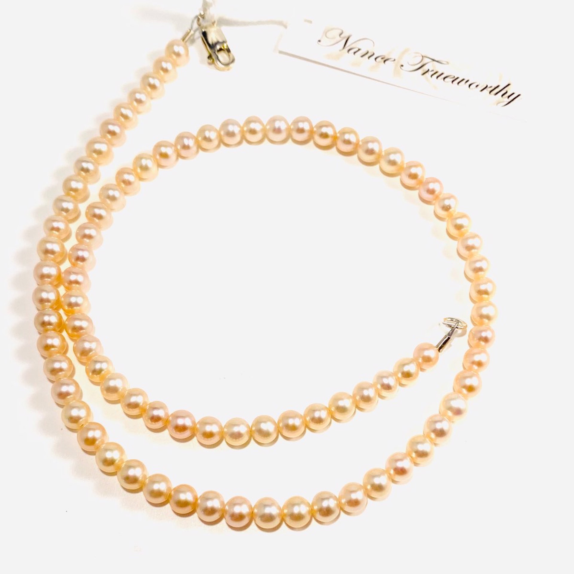 NT22-157 Pink Pearl Strand Necklace by Nance Trueworthy