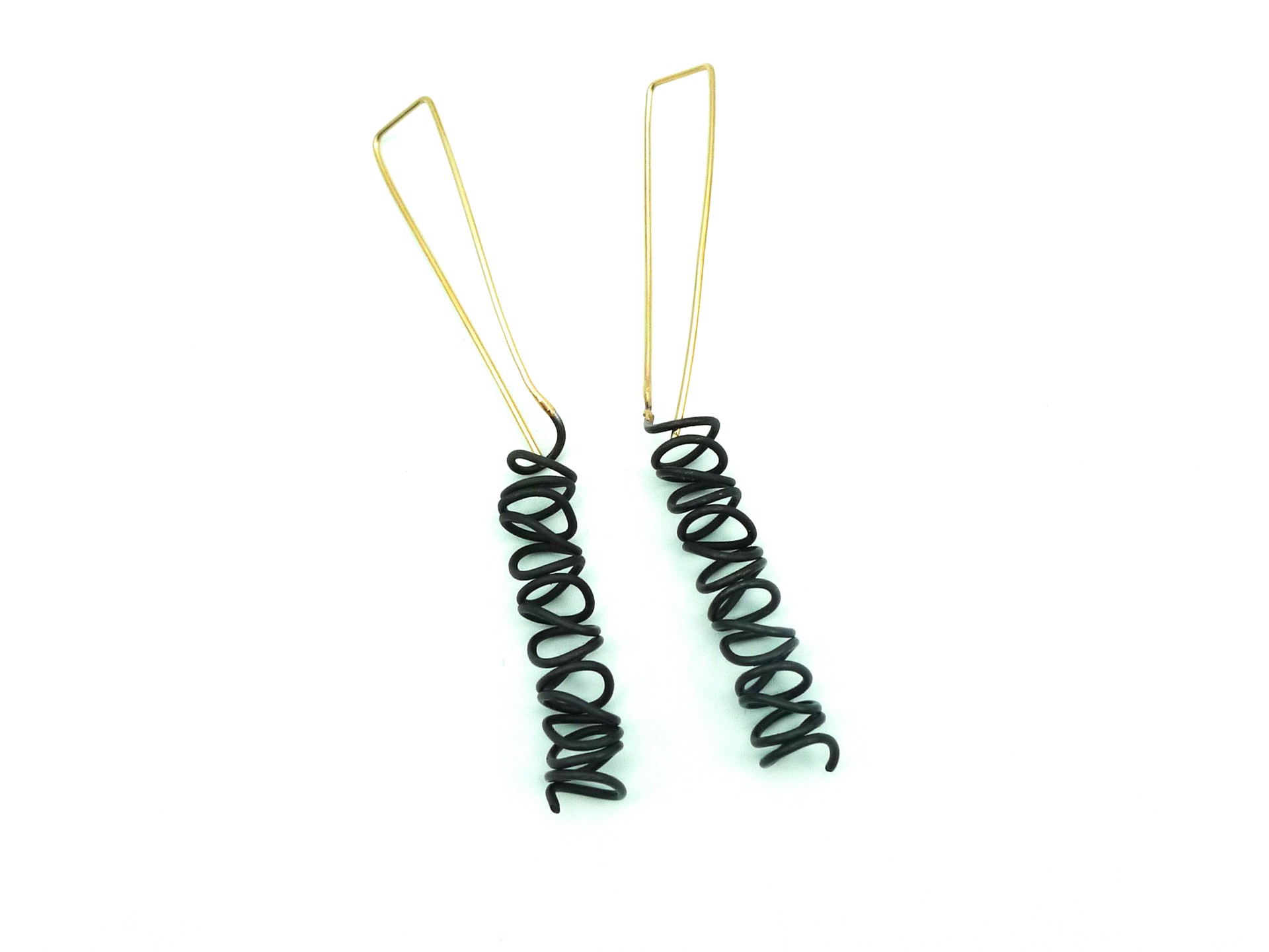 Coily Long Drop Wire Earrings by Susanne Henry