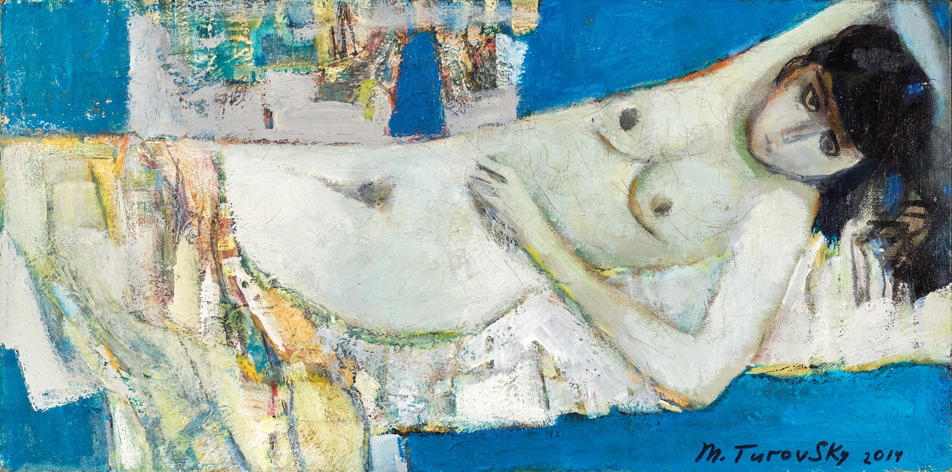 Horizontal Blue Nude by Mikhail Turovsky