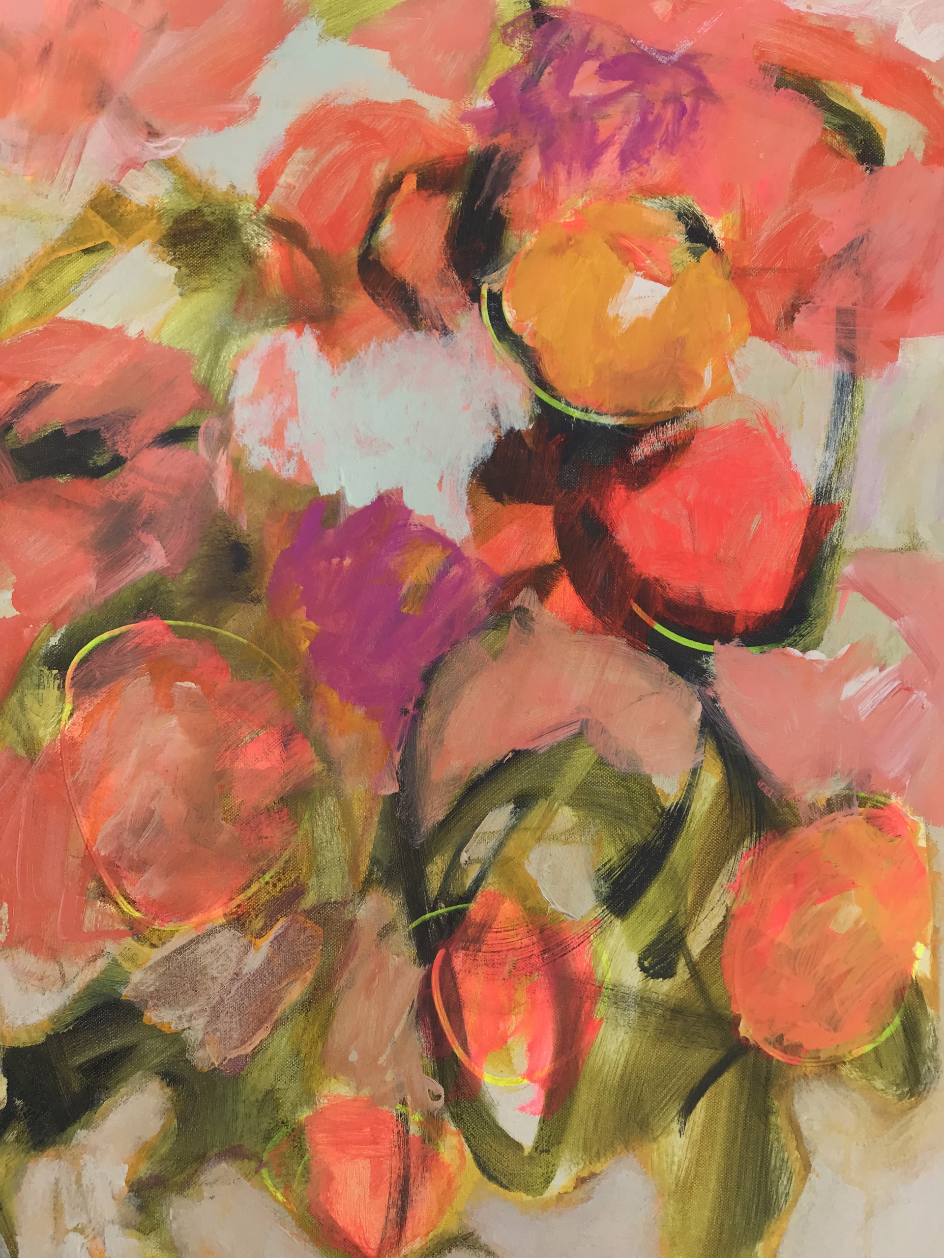 Zinnias with Plate of Lemons by Rachael Van Dyke