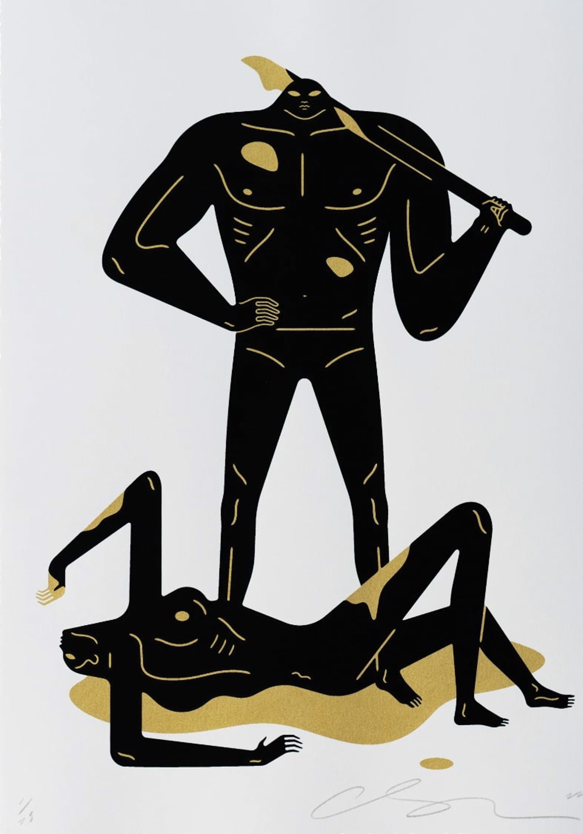 THE NAKED WOMAN & MAN (WHITE) by Cleon Peterson