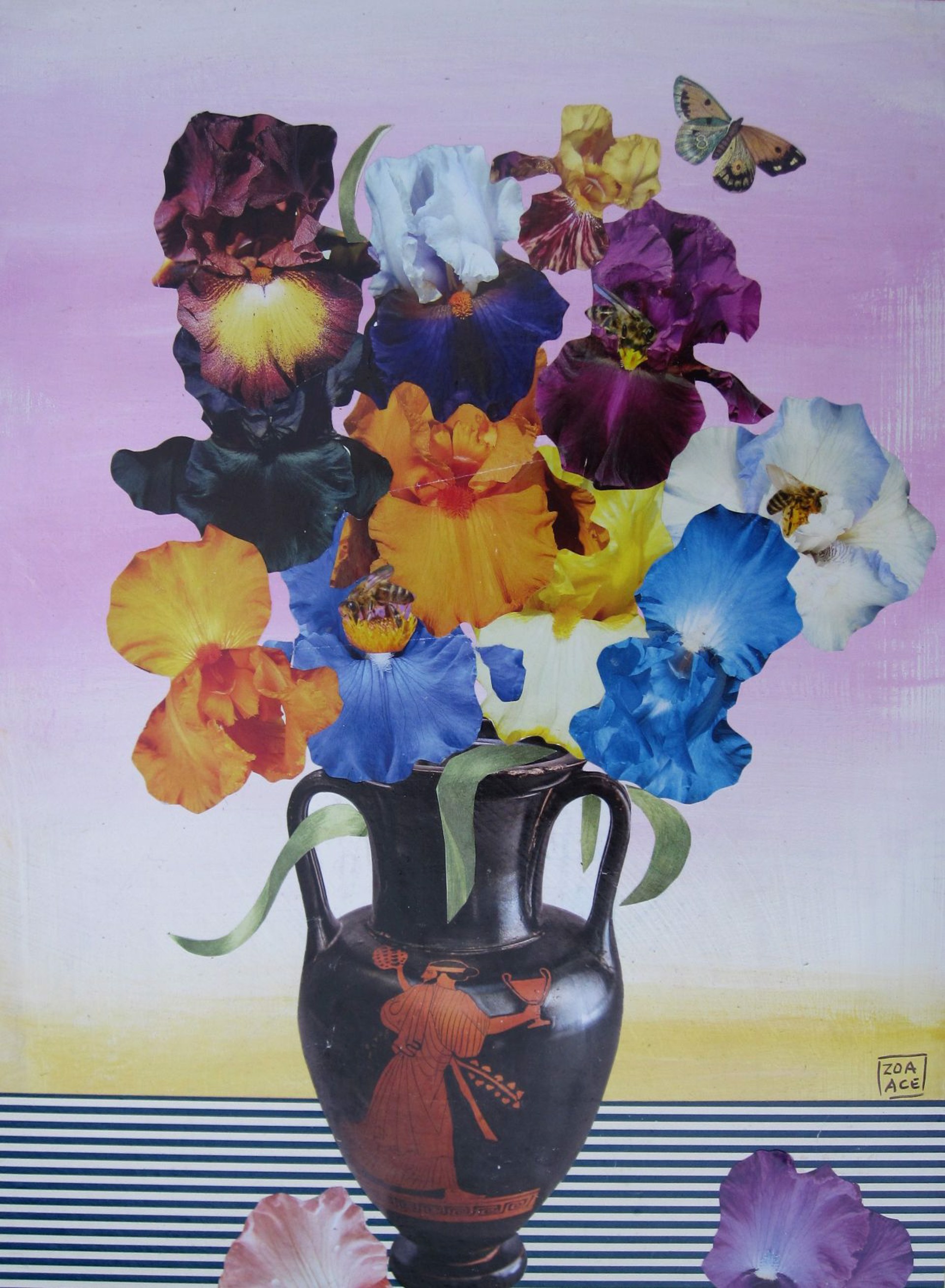 Iris in Greek Vase by Zoa Ace