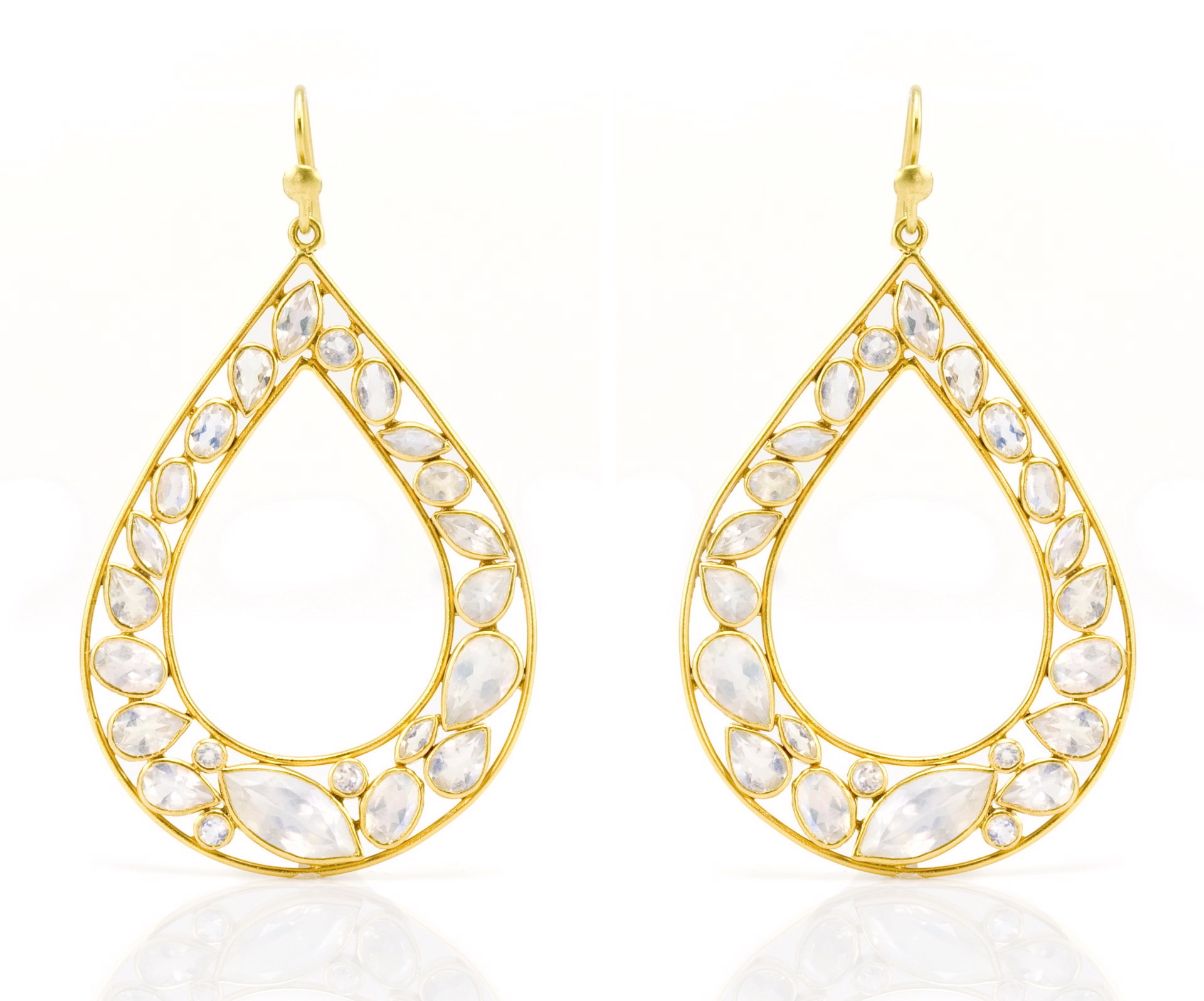 Rainbow Moonstone Earrings by Lauren Harper