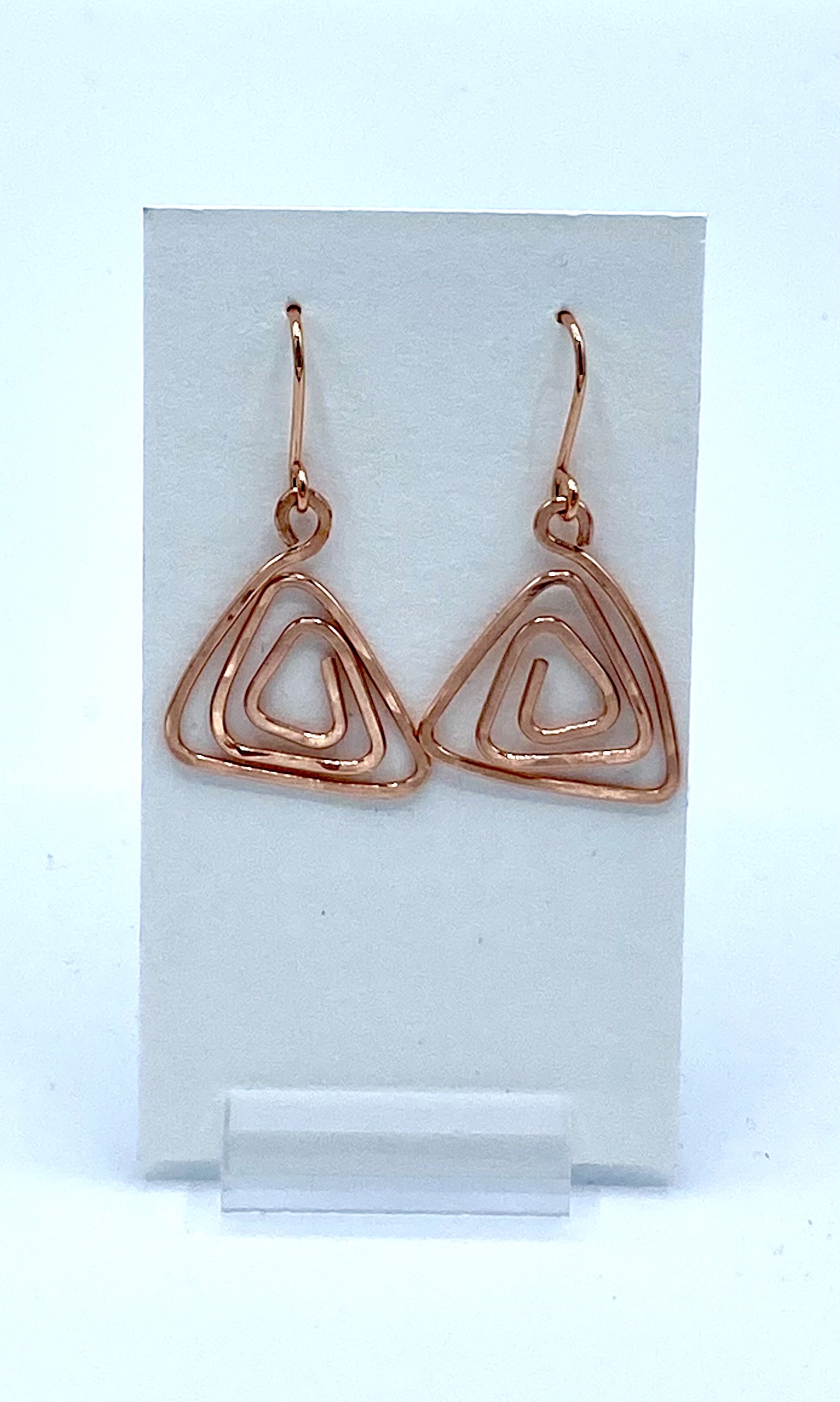 Triangle Spiral Copper Earrings by Emelie Hebert