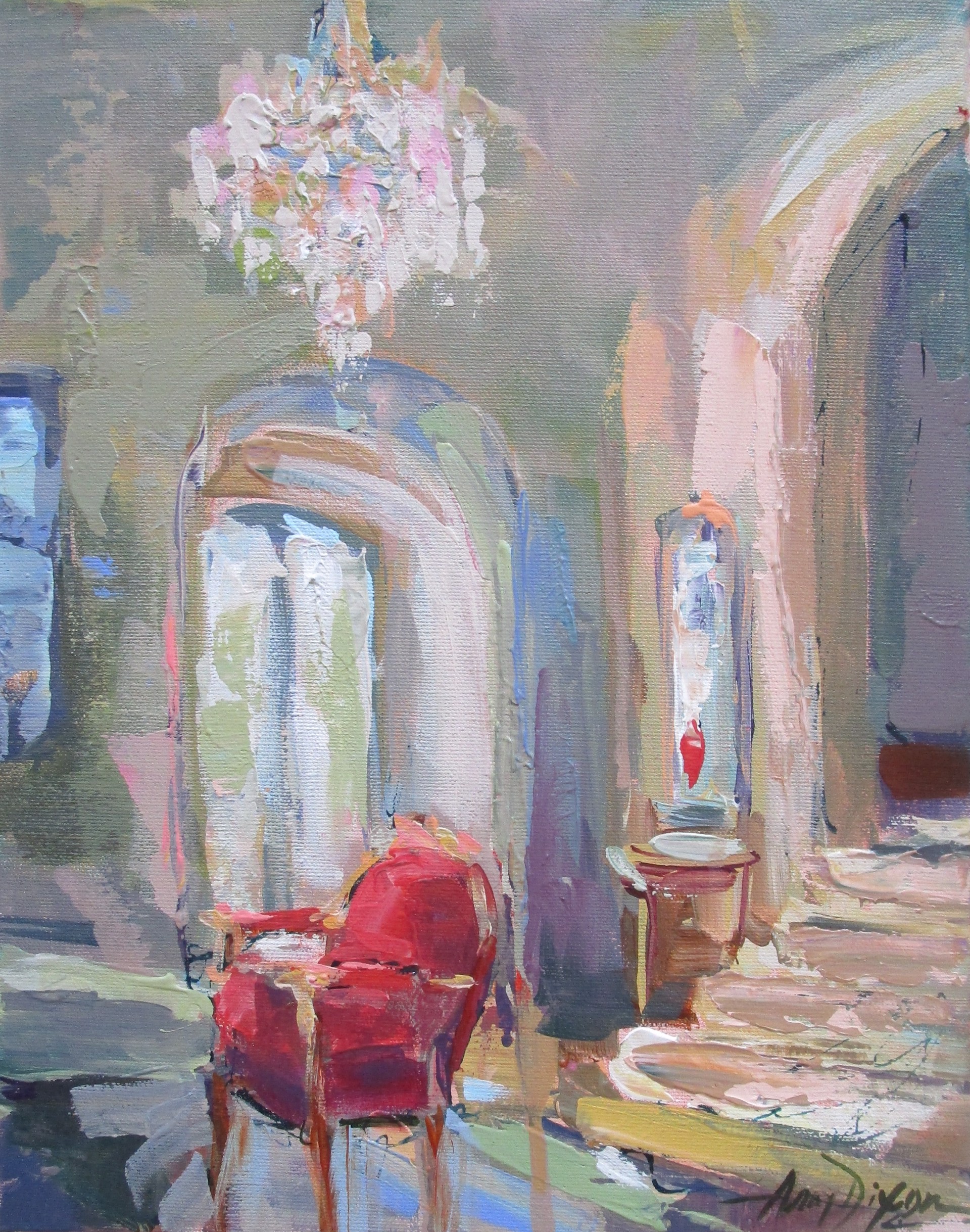 "French Interiors" original mixed media painting by Amy Dixon
