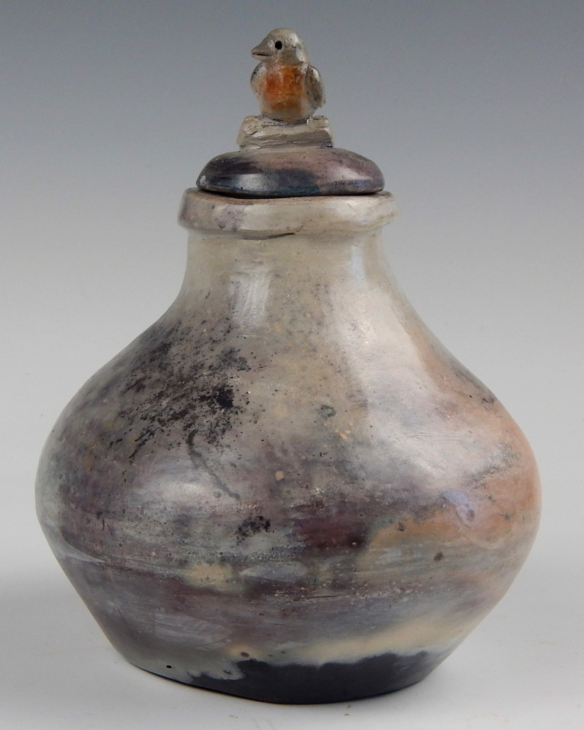 Little Bird Pot (Coil Built, Pit Fired Clay) by Alma Quillian